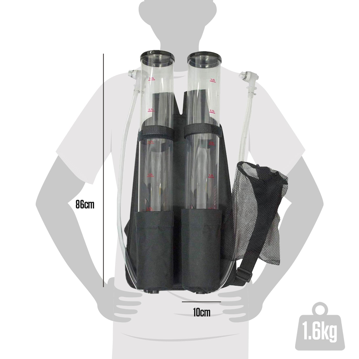 Rucksack-Biergiraffe – Doppelter Tank 2 × 3 L