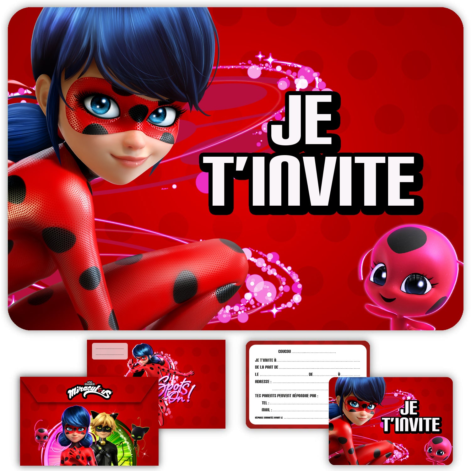 Invitations Anniversaire pour Enfant Miraculous®