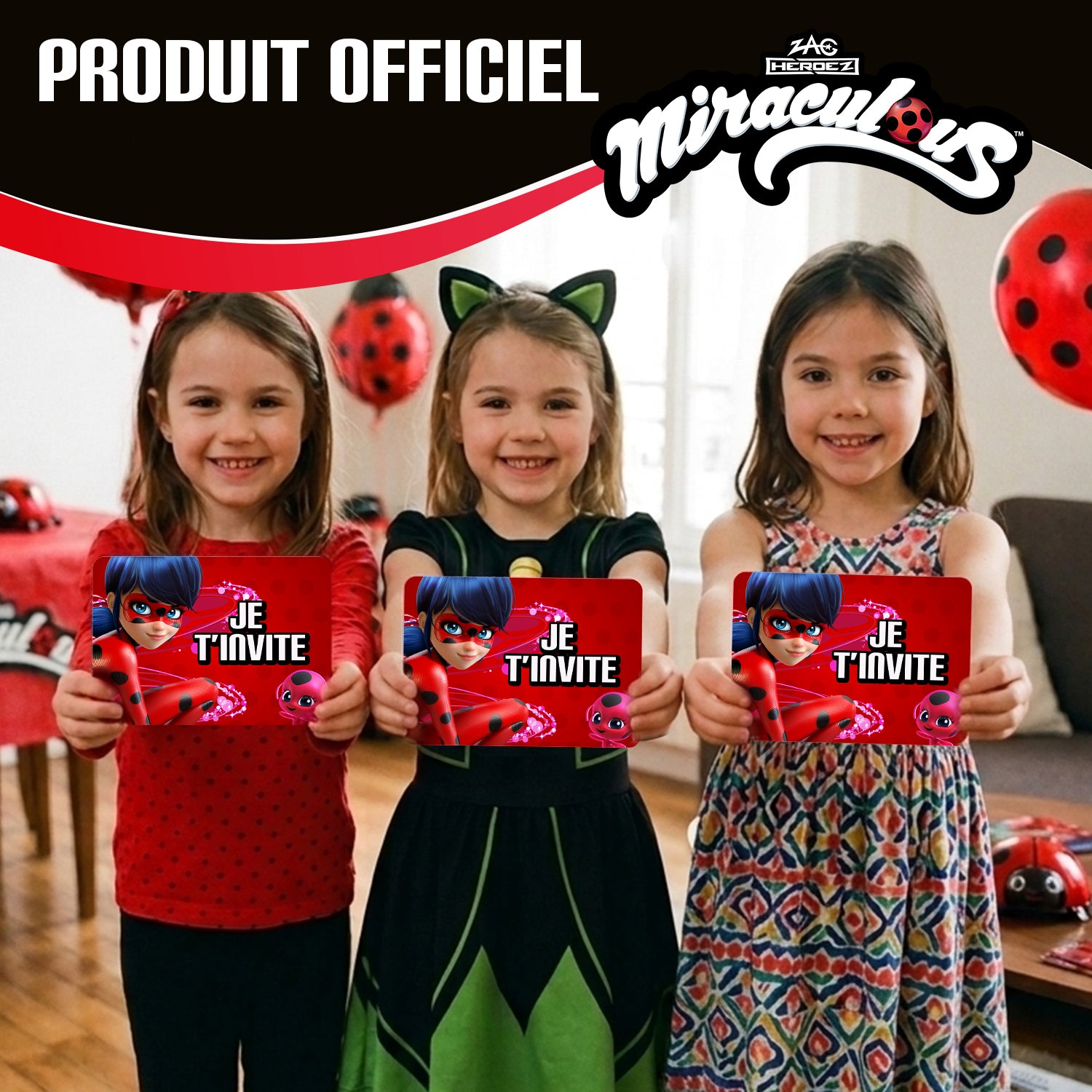 Invitations Anniversaire pour Enfant Miraculous®
