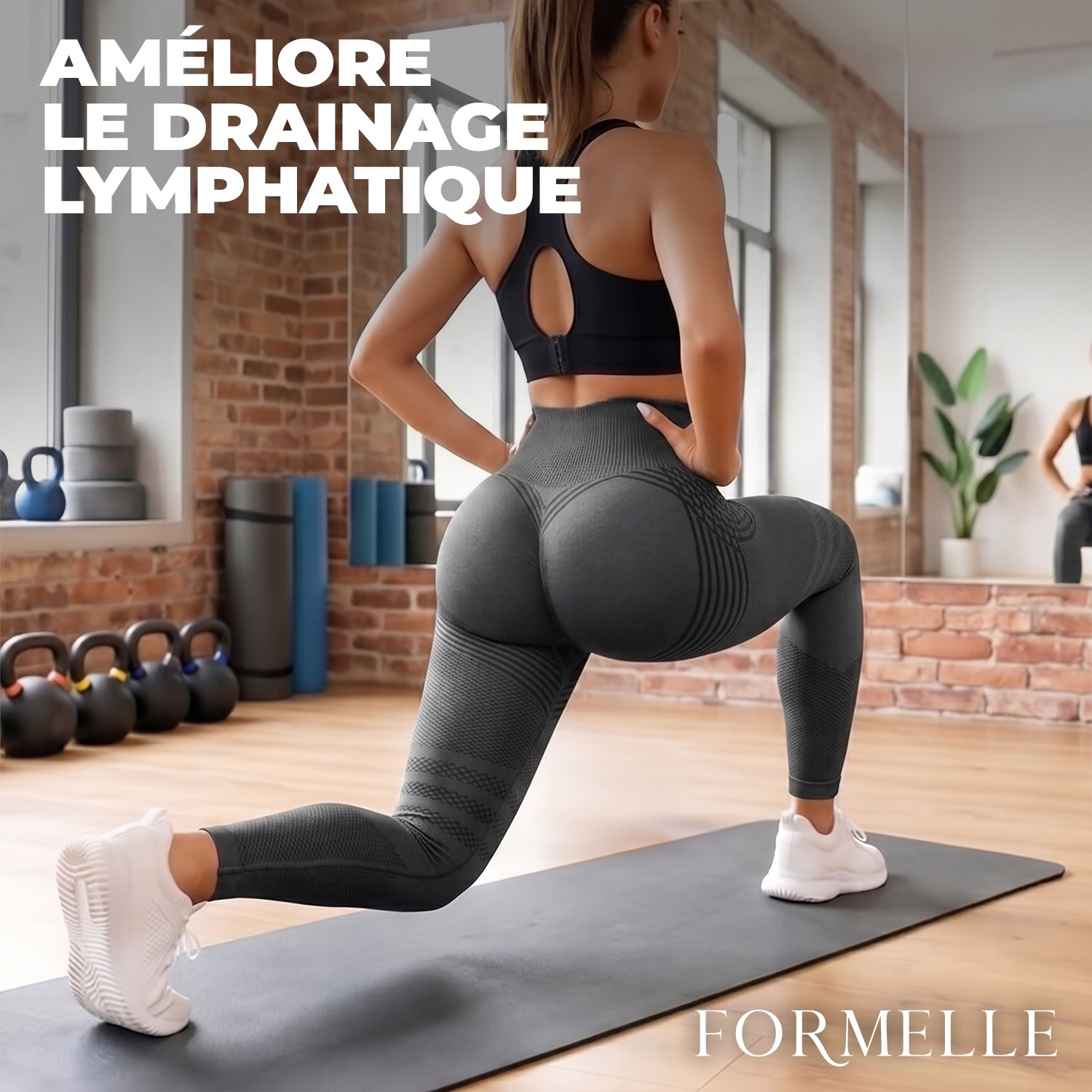Legging Femme Anti-Cellulite Taille Haute – Gris