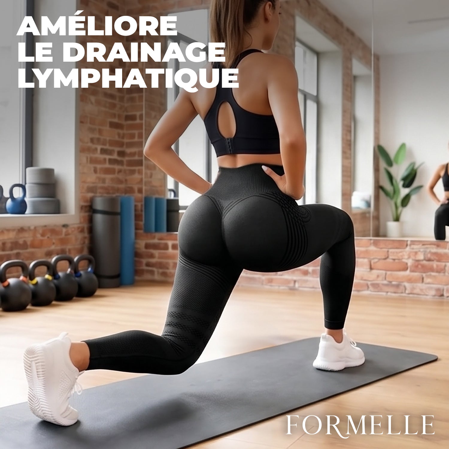 Legging Femme Anti-Cellulite Taille Haute – Noir