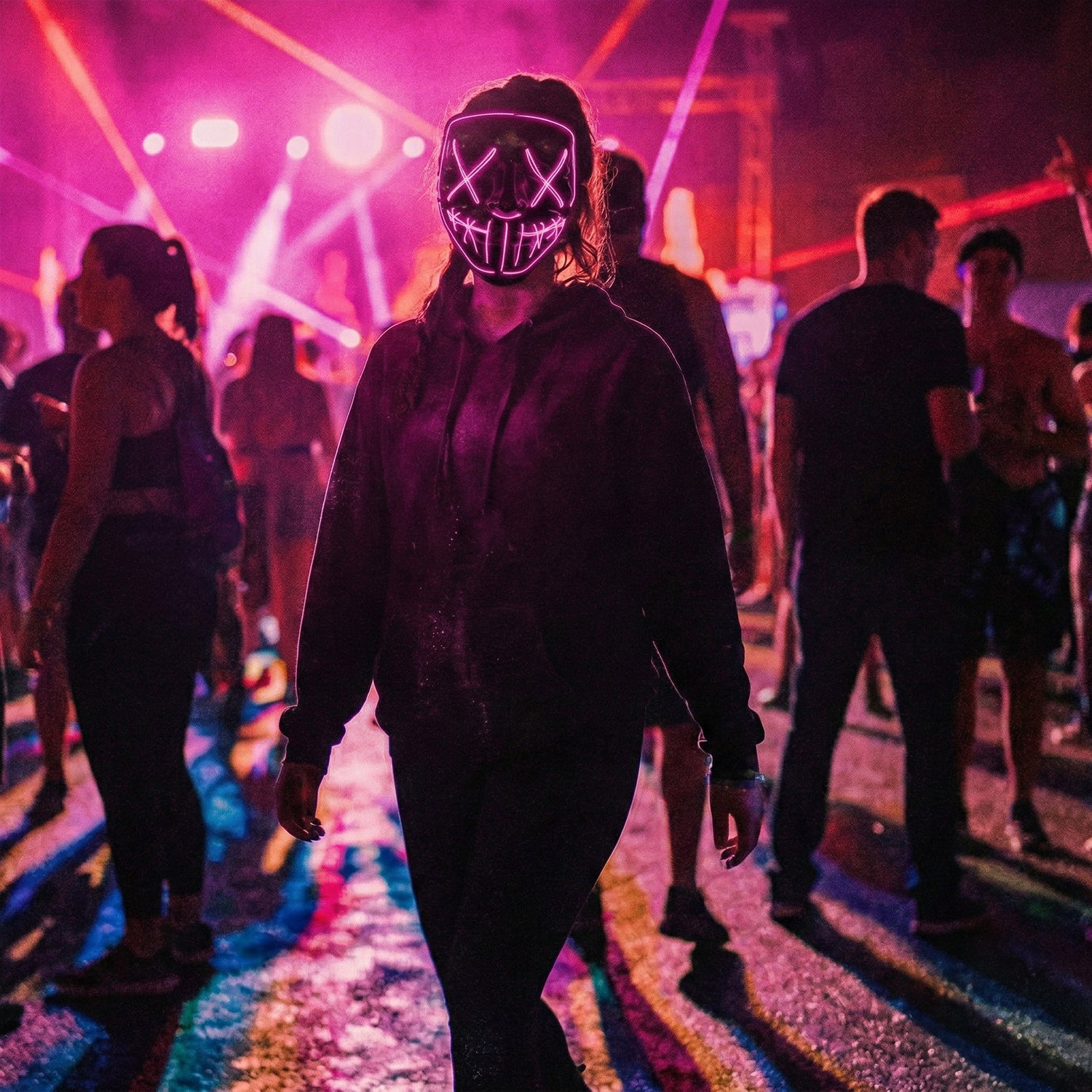 Masque LED Nightmare – Rose