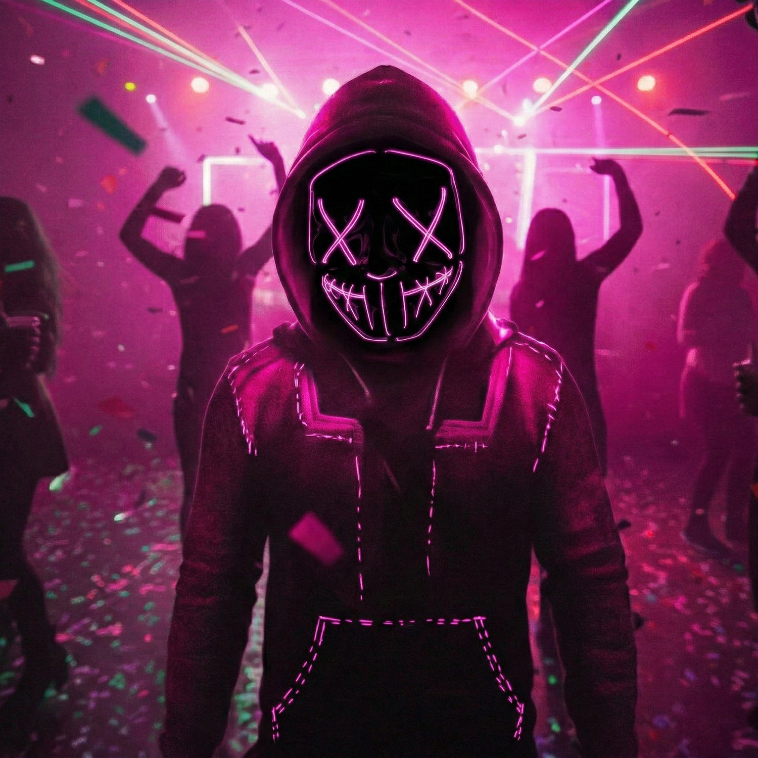 Masque LED Nightmare – Rose
