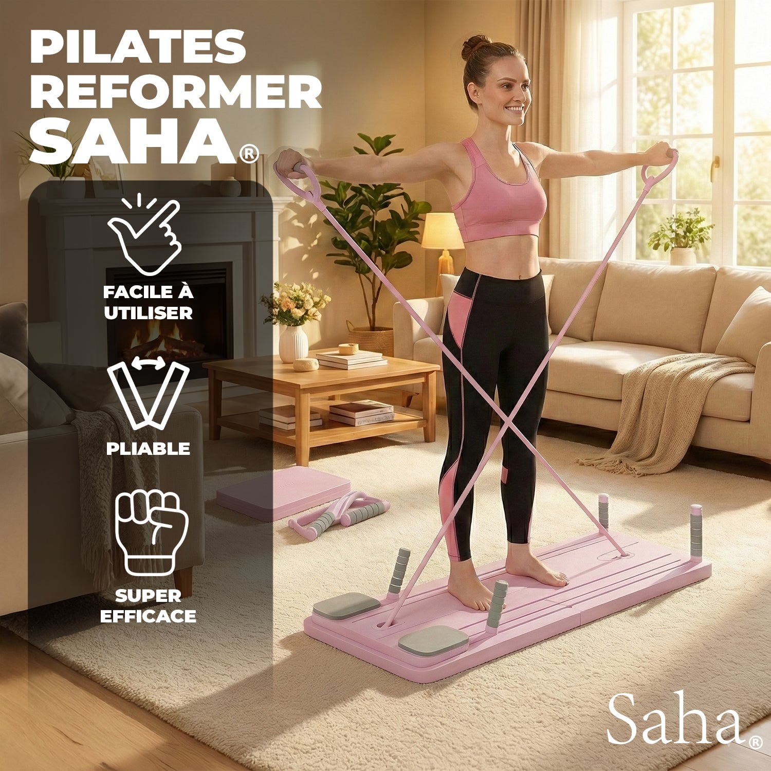 Planche Pilates Reformer Saha® – Rose