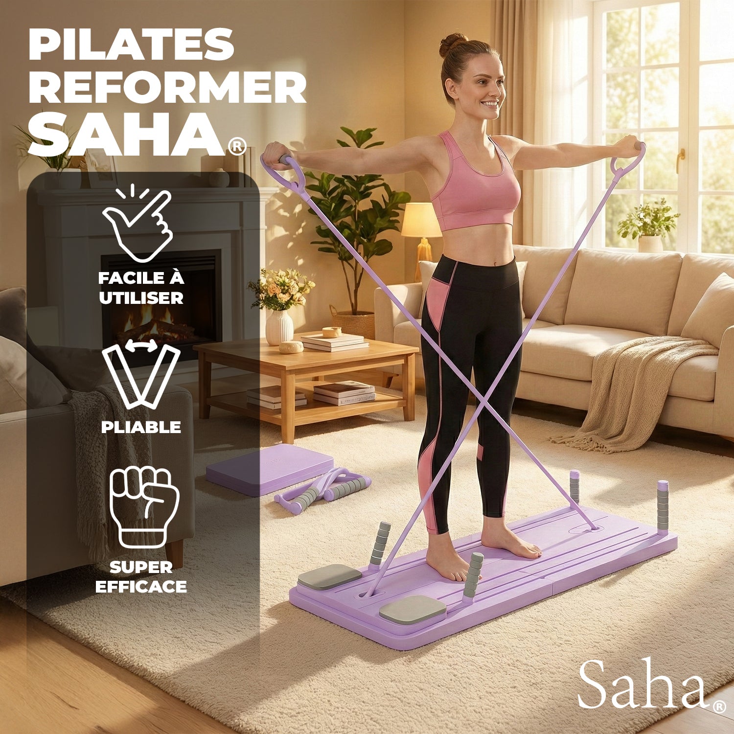 Planche Pilates Reformer Saha® – Violet
