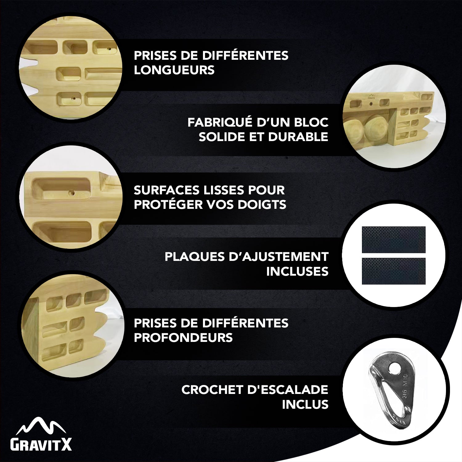 Planche d'Escalade en bois GravitX®