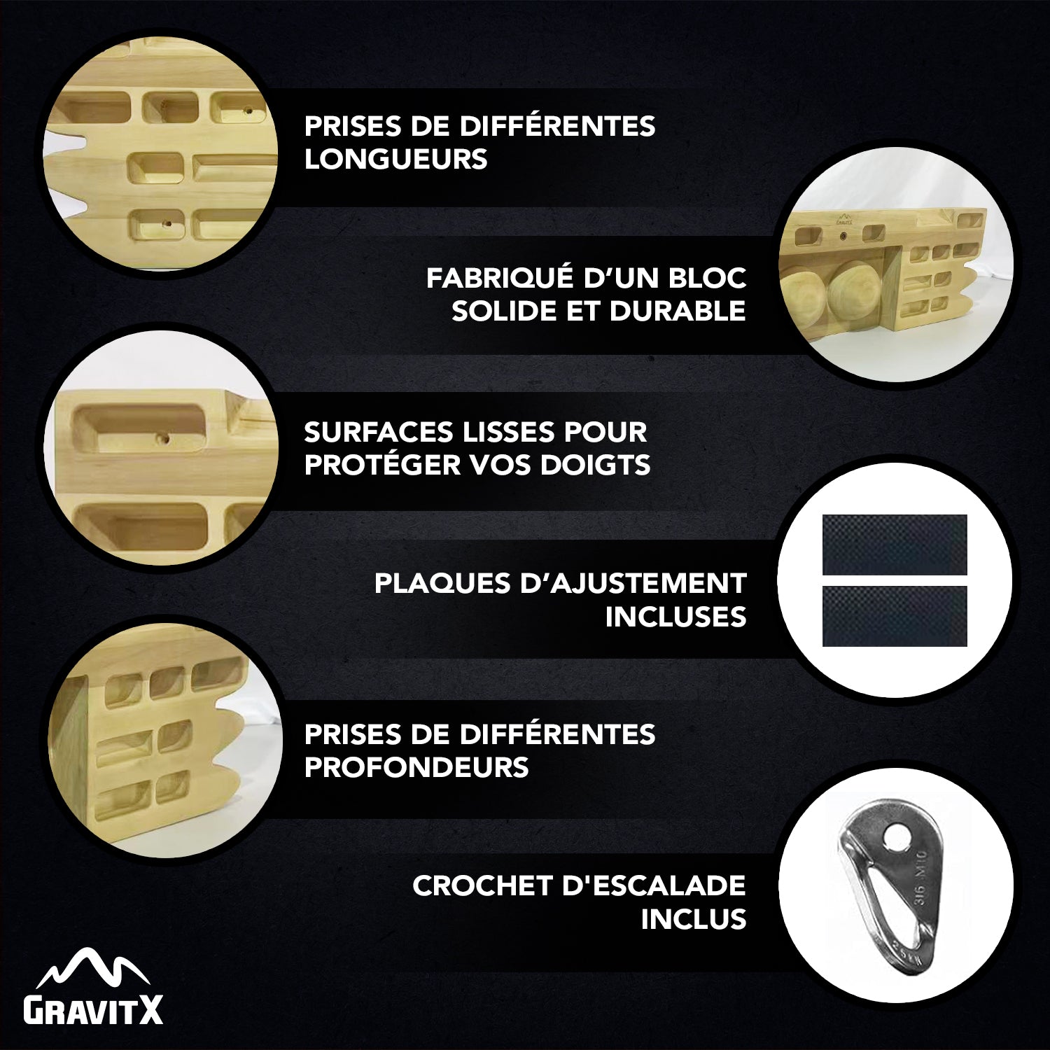 Planche d'Escalade en bois GravitX®