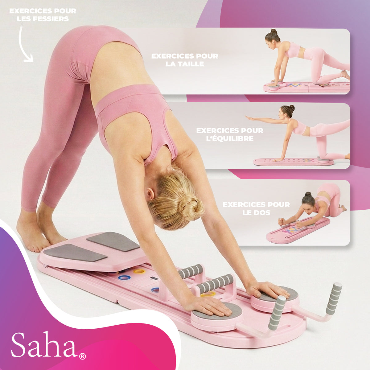 Planche Pilates Reformer Pro Saha® – Rose