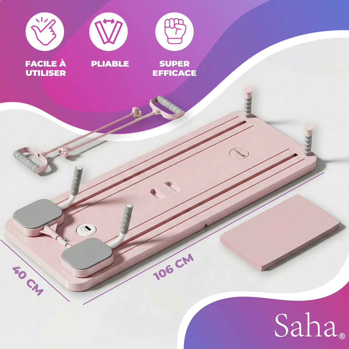 Pilates Reformerbrett Saha® – Rosa