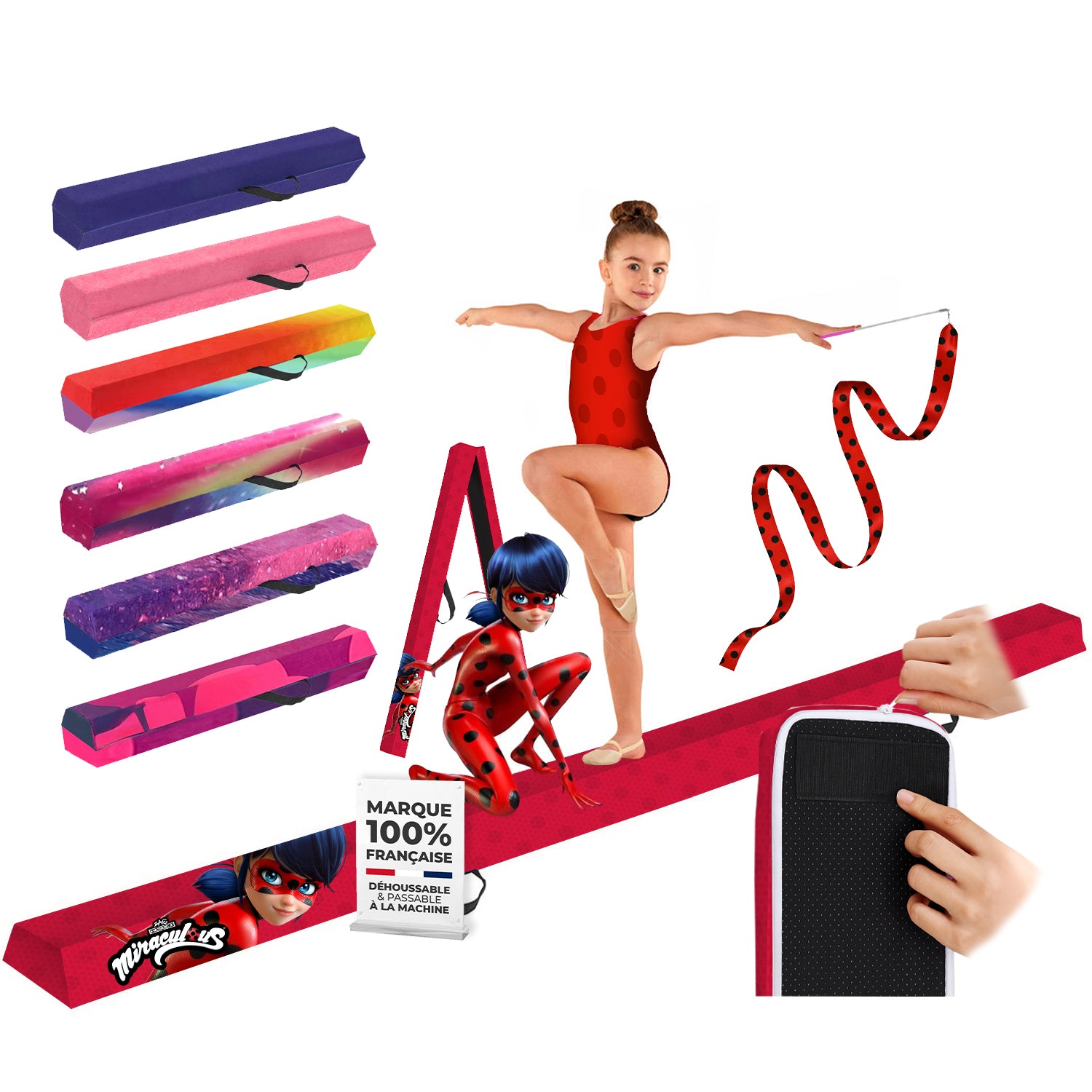 Poutre de Gymnastique Pliable pour Enfant Miraculous® – Ladybug