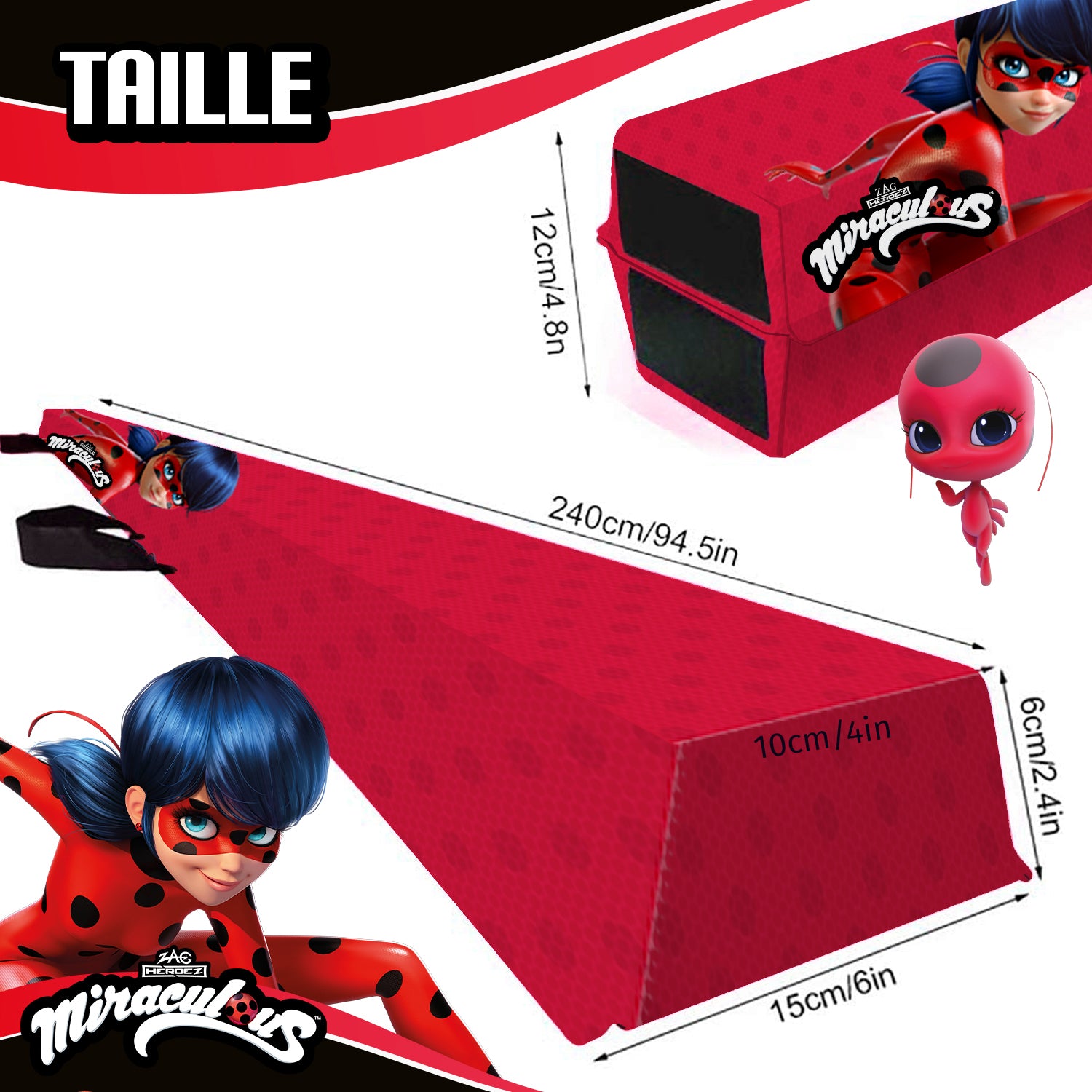 Poutre de Gymnastique Pliable pour Enfant Miraculous® – Ladybug