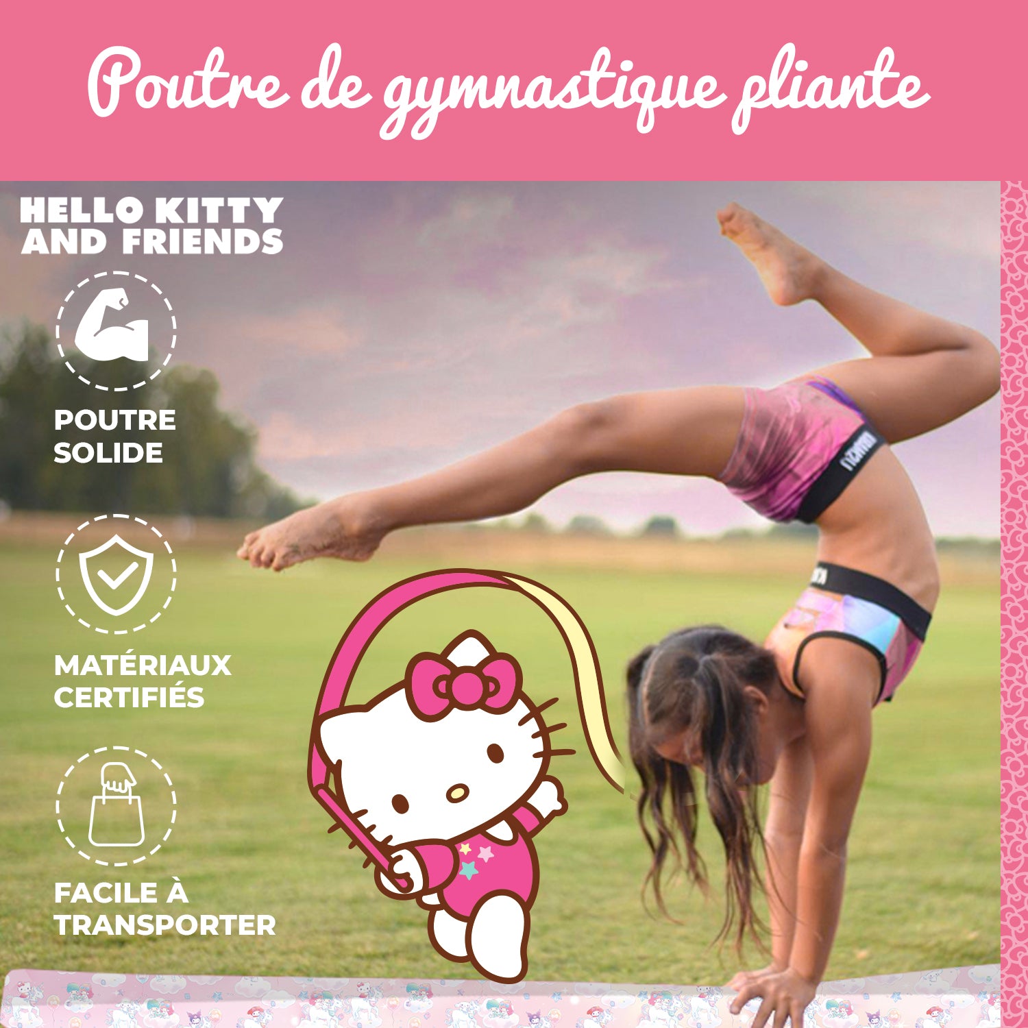 Poutre de Gymnastique Pliable pour Enfant Hello Kitty®