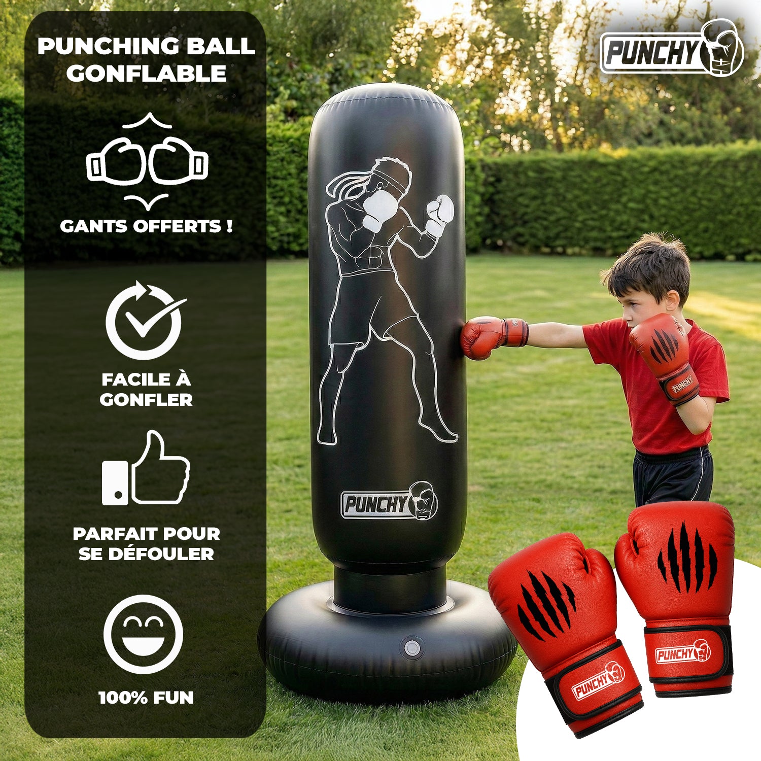 Punching Ball Gonflable Enfant 160x55 cm