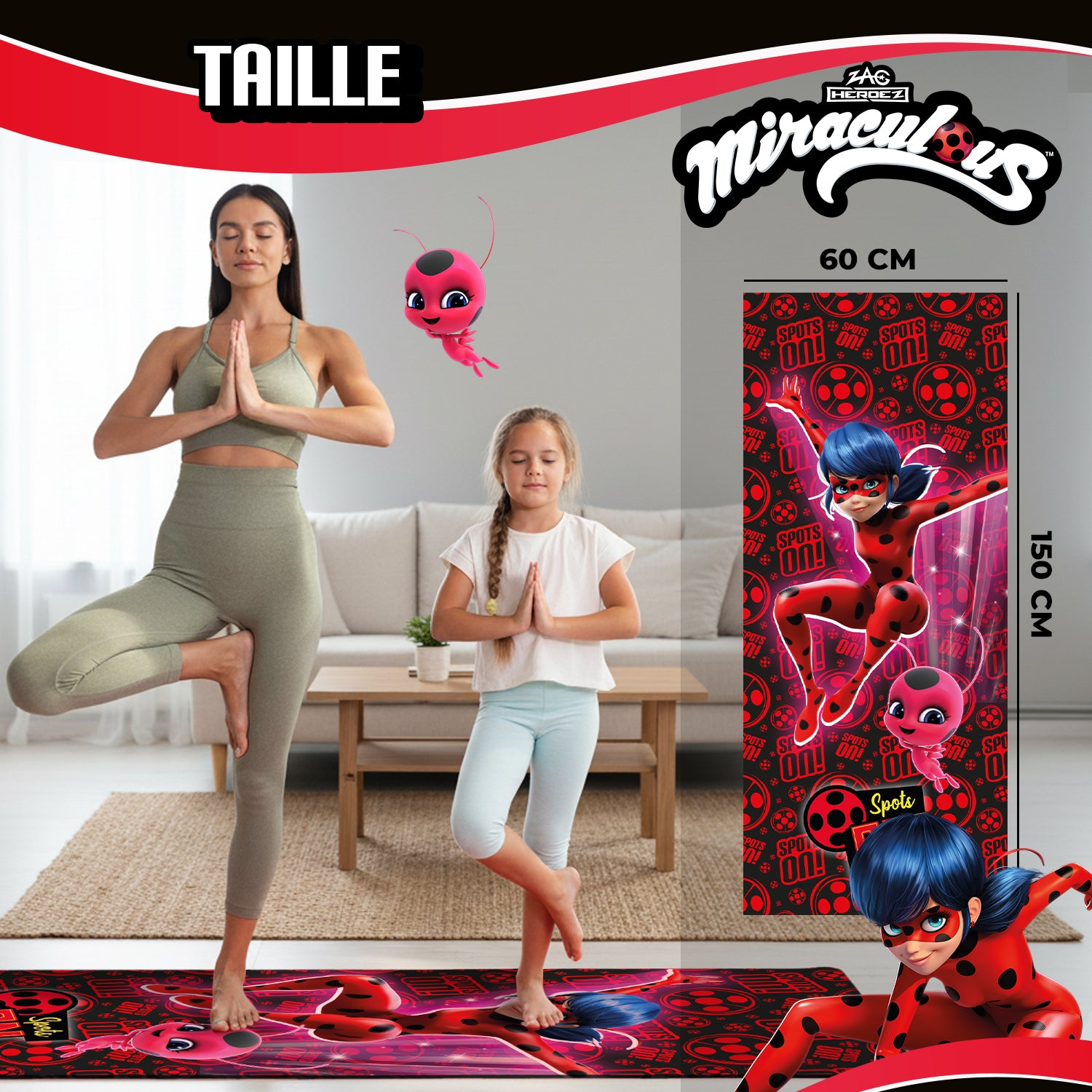 Tapis de Yoga Miraculous® – Ladybug & Tikki
