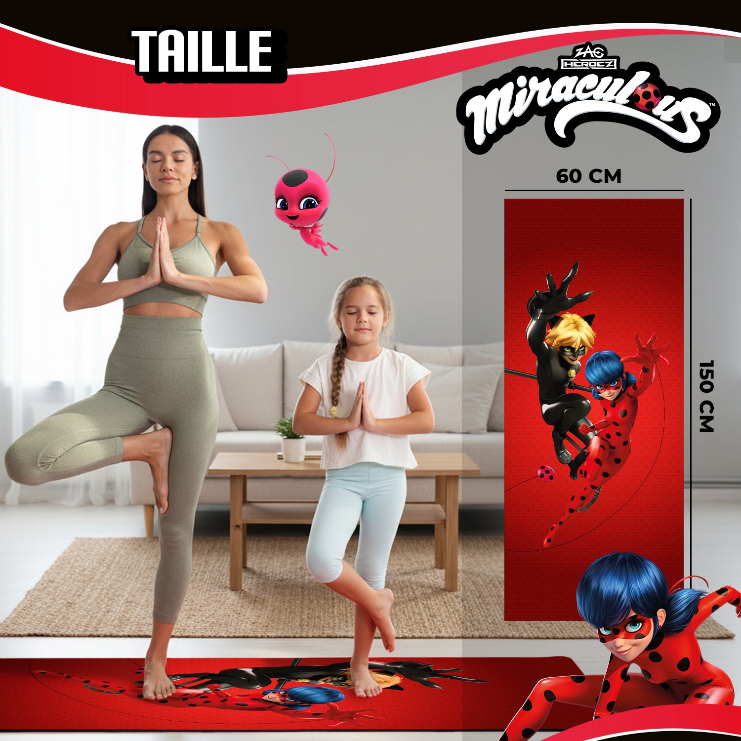 Tapis de Yoga Miraculous® – Ladybug & Chat Noir