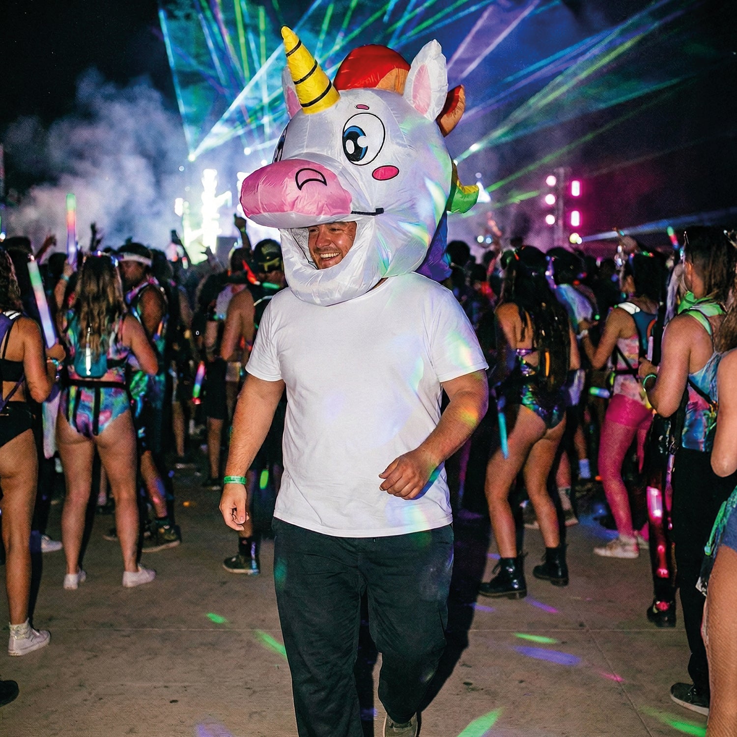 Tête Géante Gonflable de Licorne pour Adulte