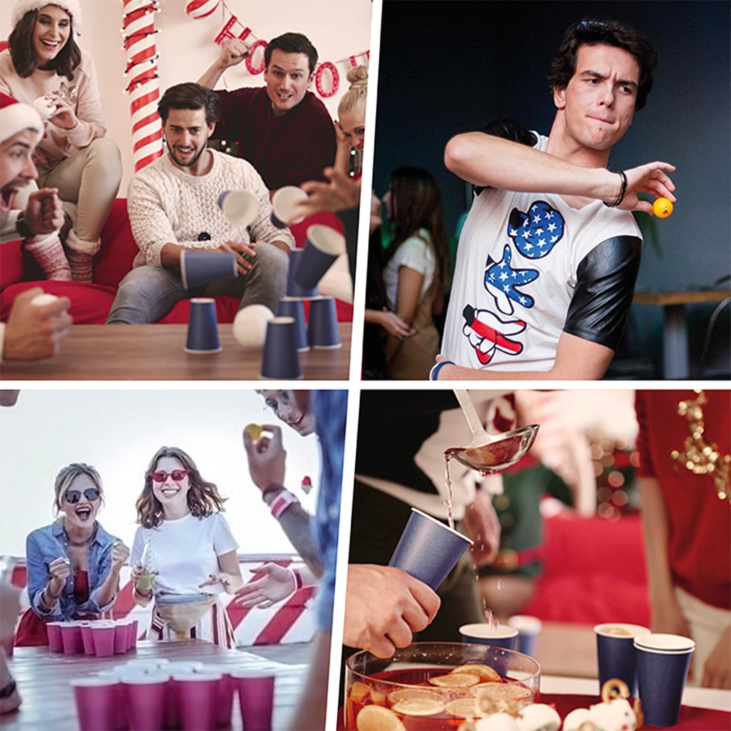 20 Paper Cups Roses 53cl