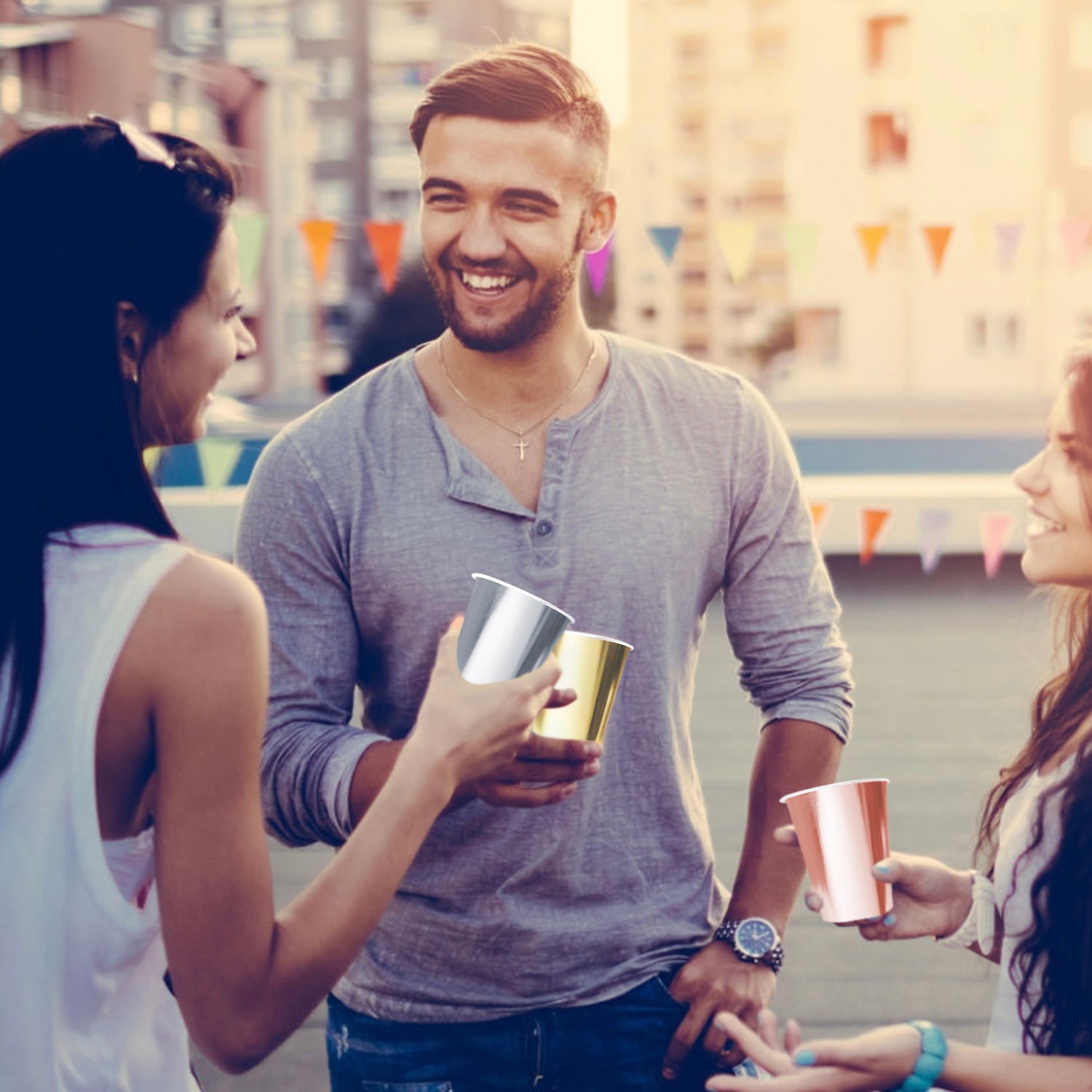 20 Paper Cups Argents 53cl