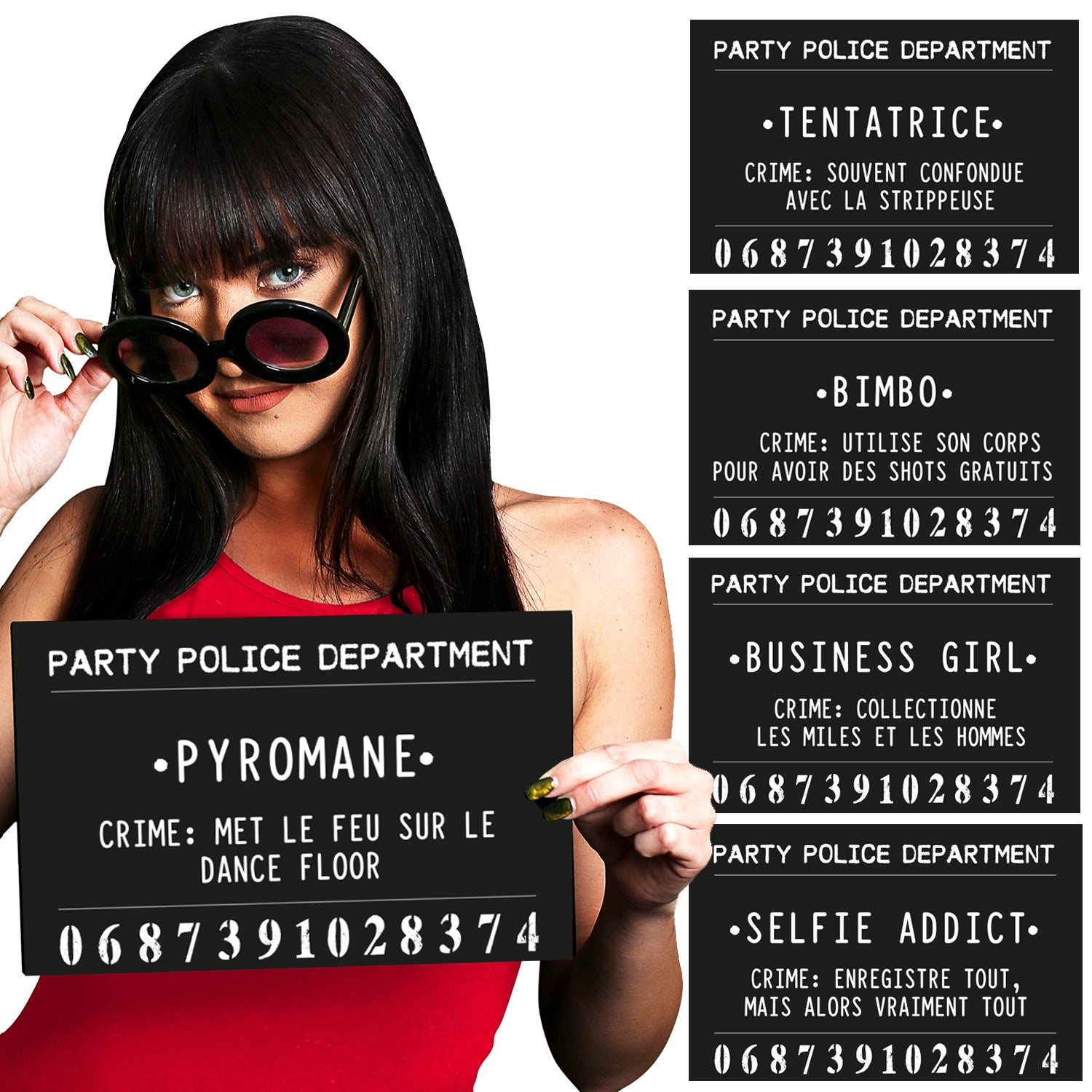 Mug Shots - 20 pancartes Photobooth pour femmes