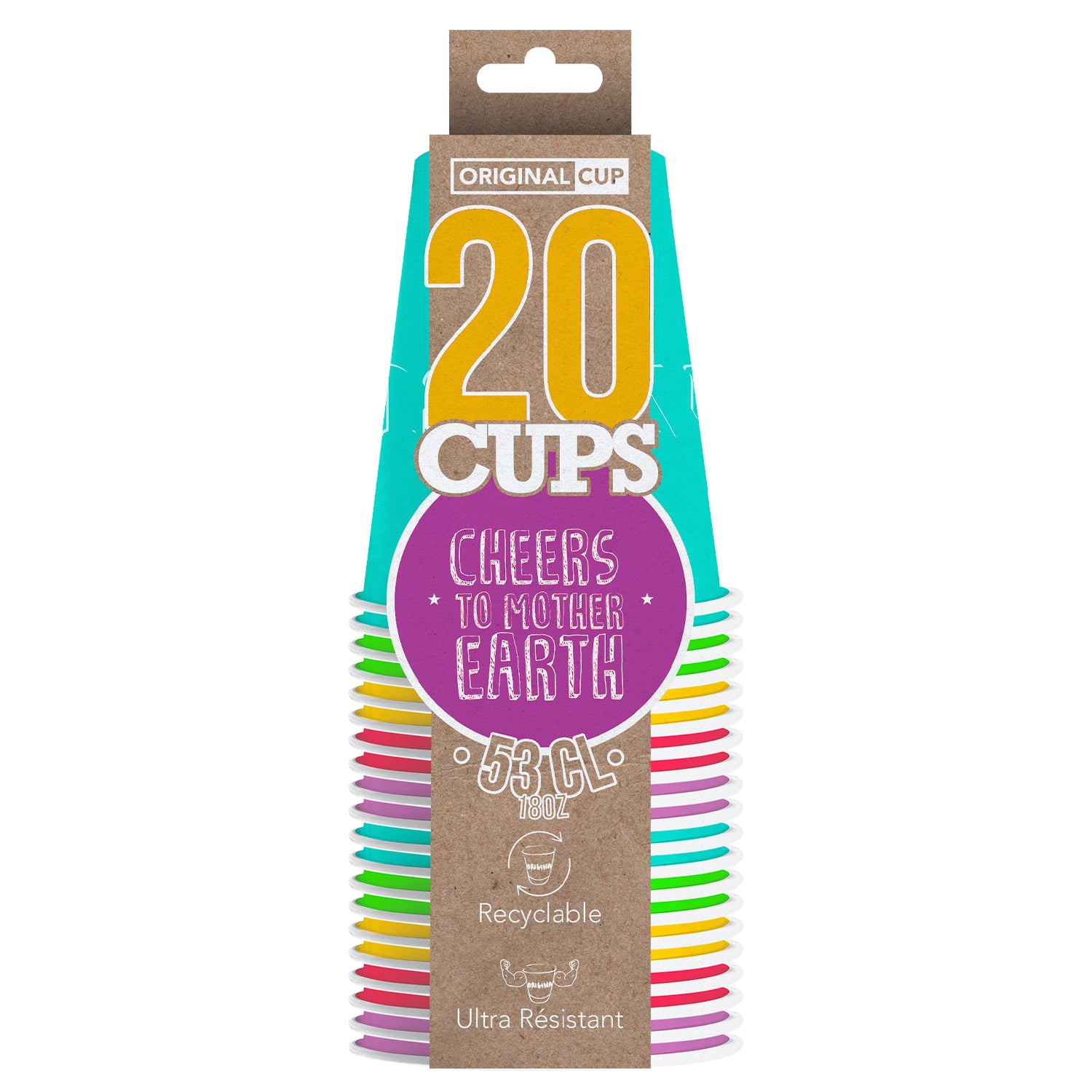 20 Paper Cups Summer 53cl