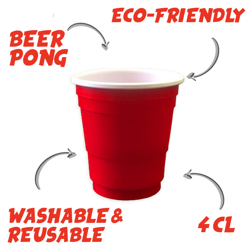 100 Shooters en Plastique Rouges Réutilisables 4cl