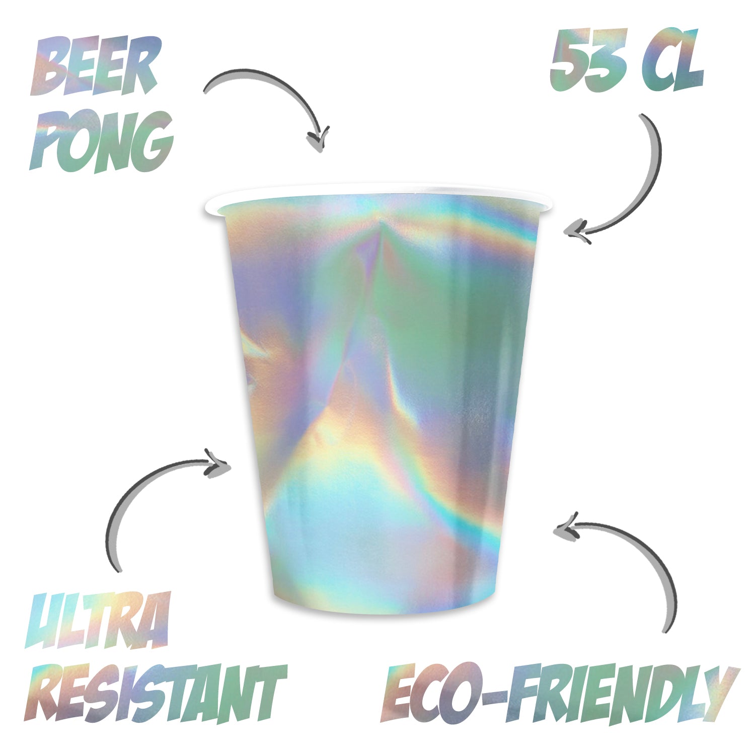 20 Paper Cups Rainbow 53cl