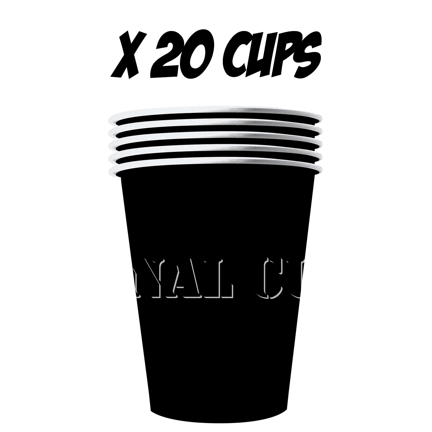 20 Paper Cups Noirs 53cl