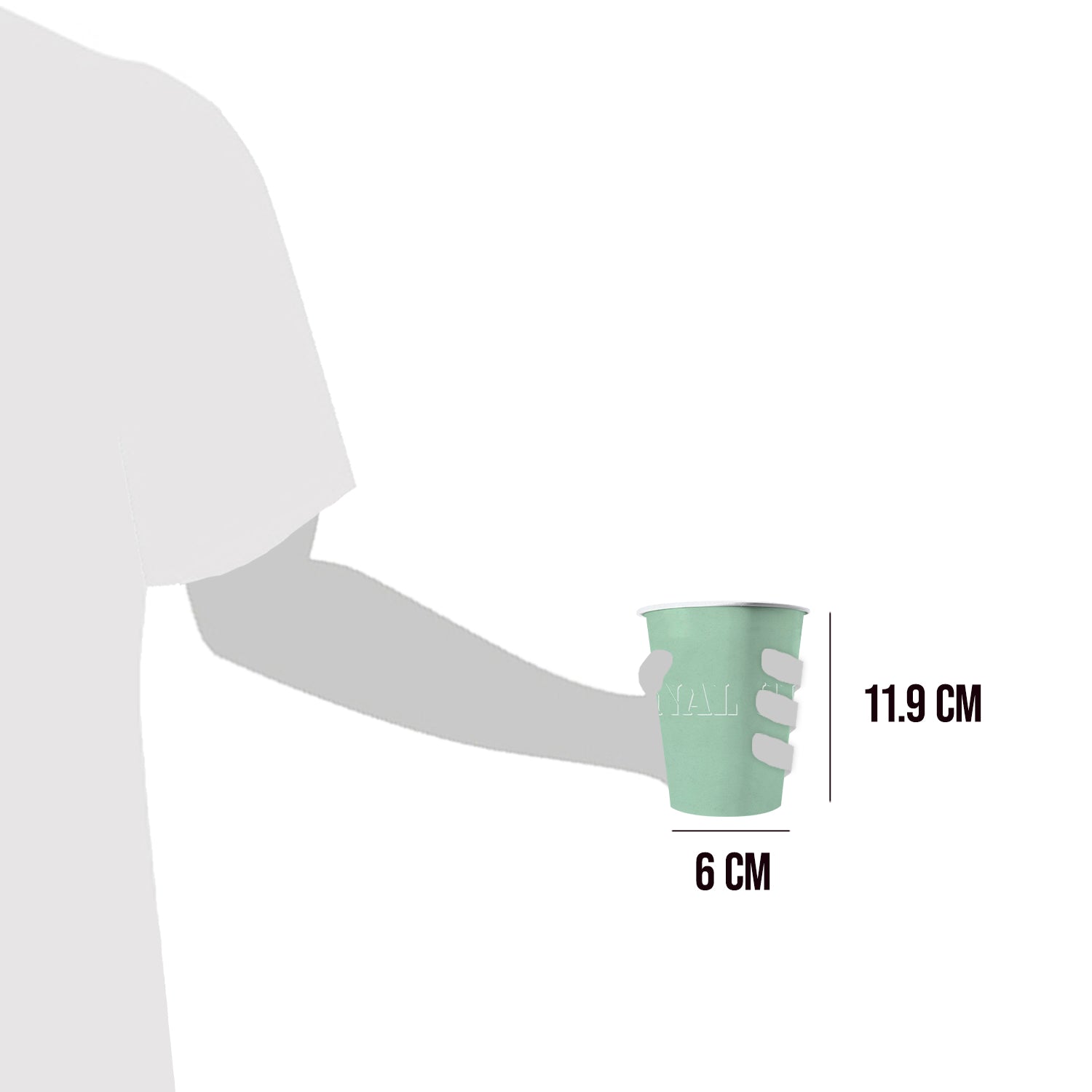 20 Paper Cups Green Pastel 53cl