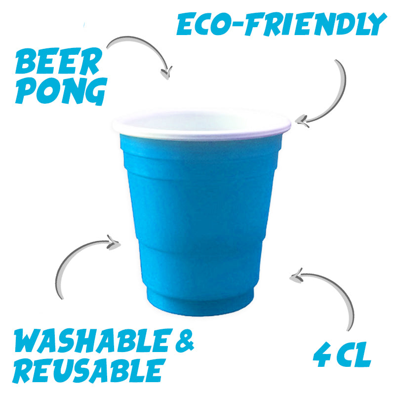100 Shooters en Plastique Turquoises Réutilisables 4cl