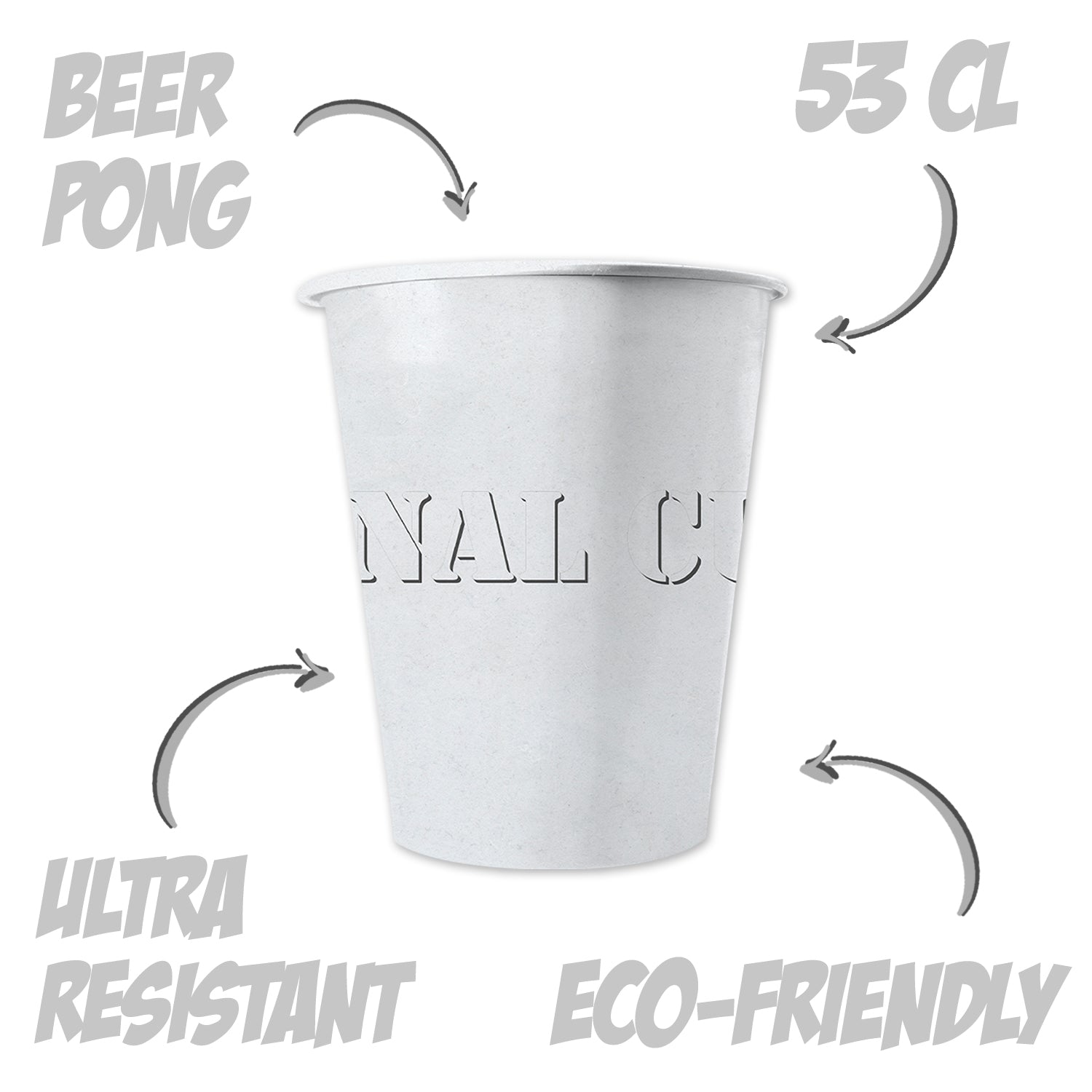 20 Paper Cups Blancs 53cl