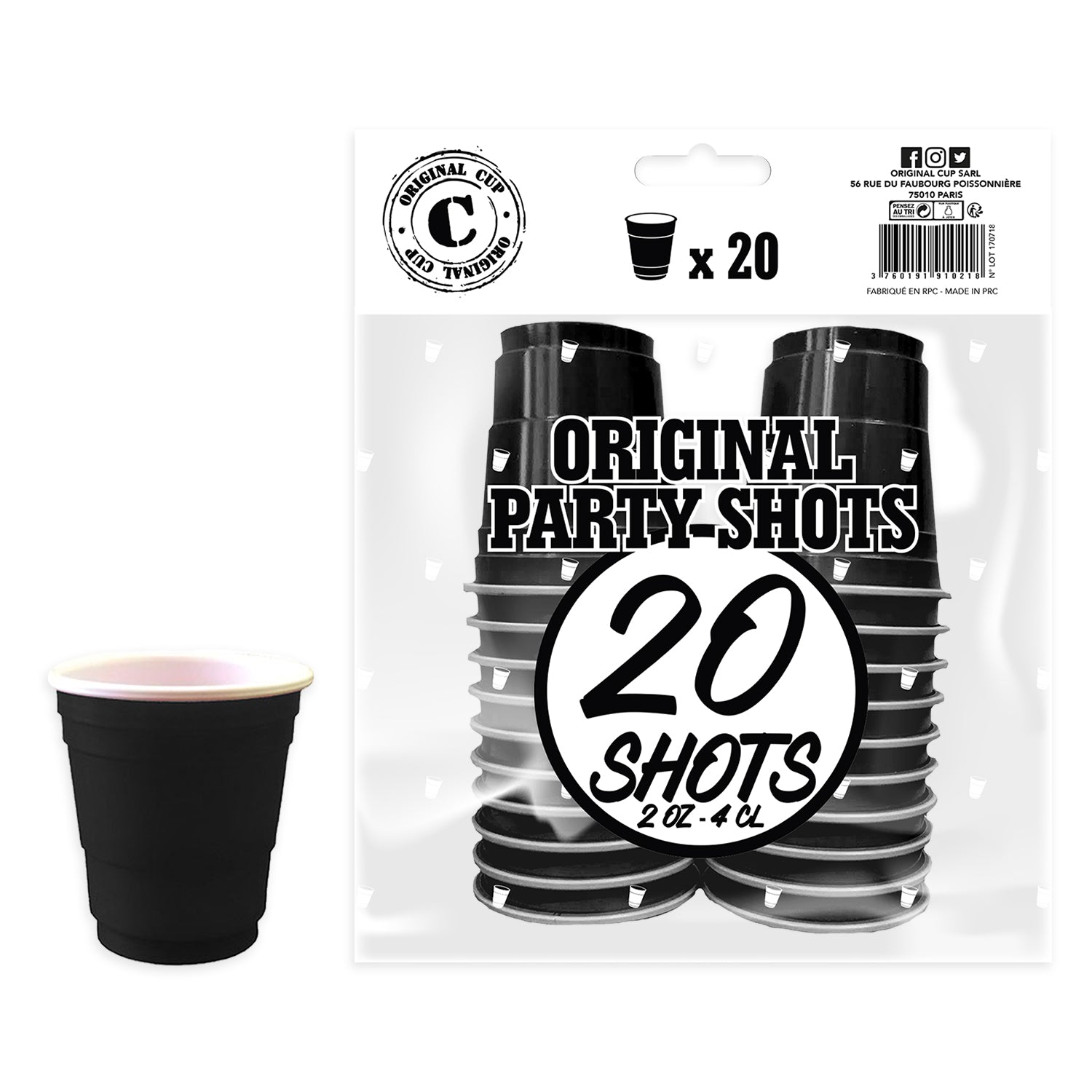 20 Shooters Noirs 4cl