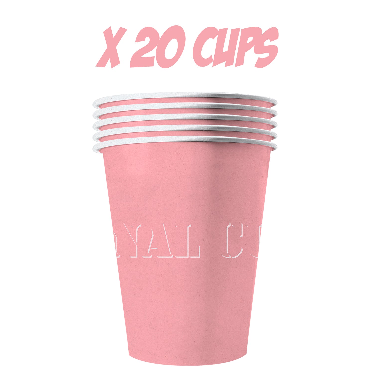 20 Paper Cups Roses Pastel 53cl