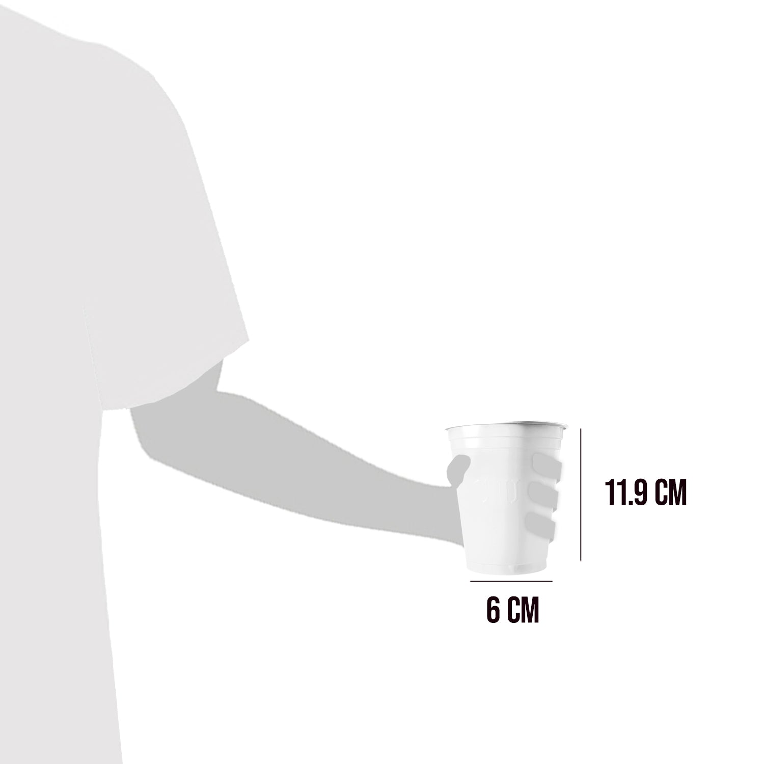 20 Gobelets en Plastique Blancs Réutilisables 53 cl