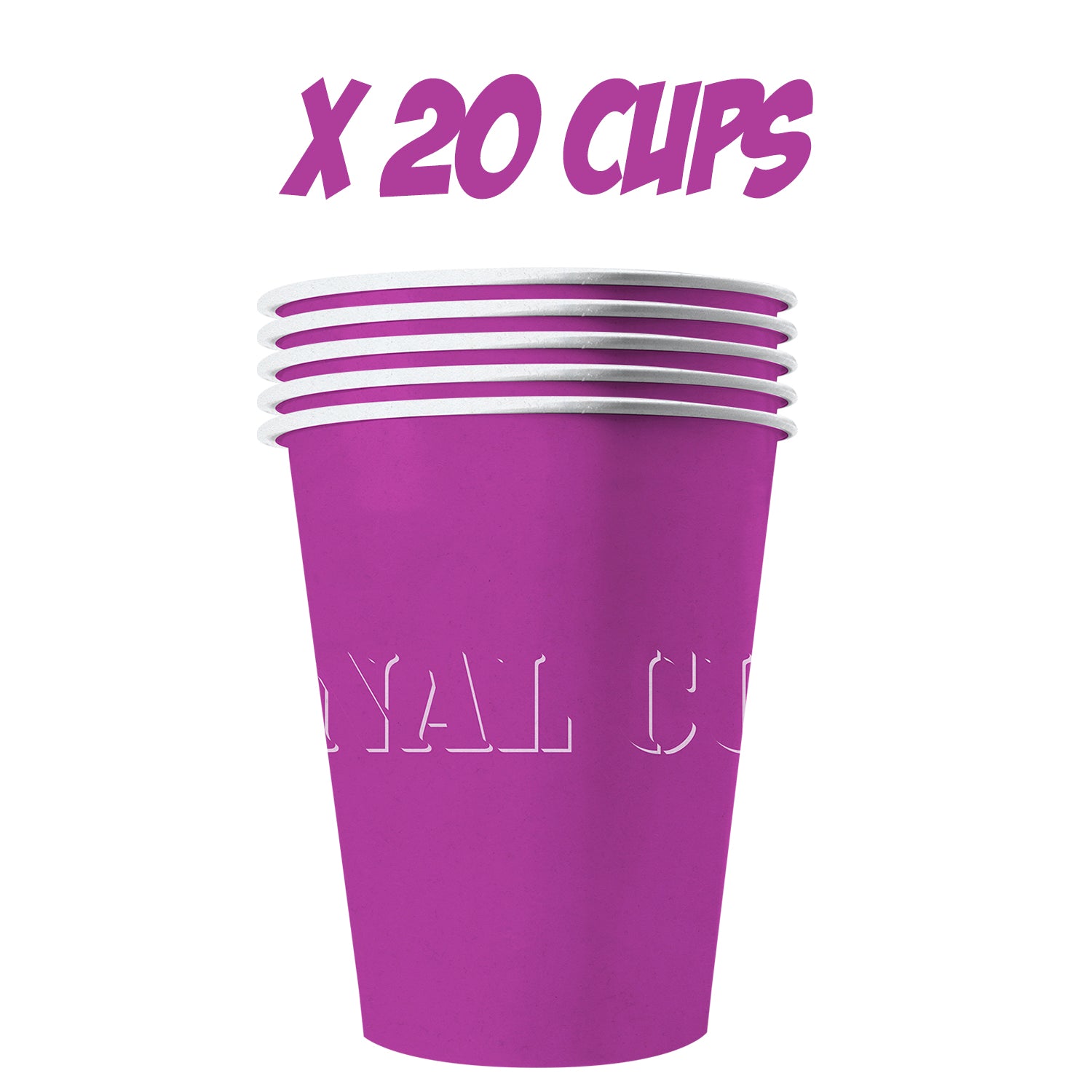 20 Paper Cups Violets 53cl