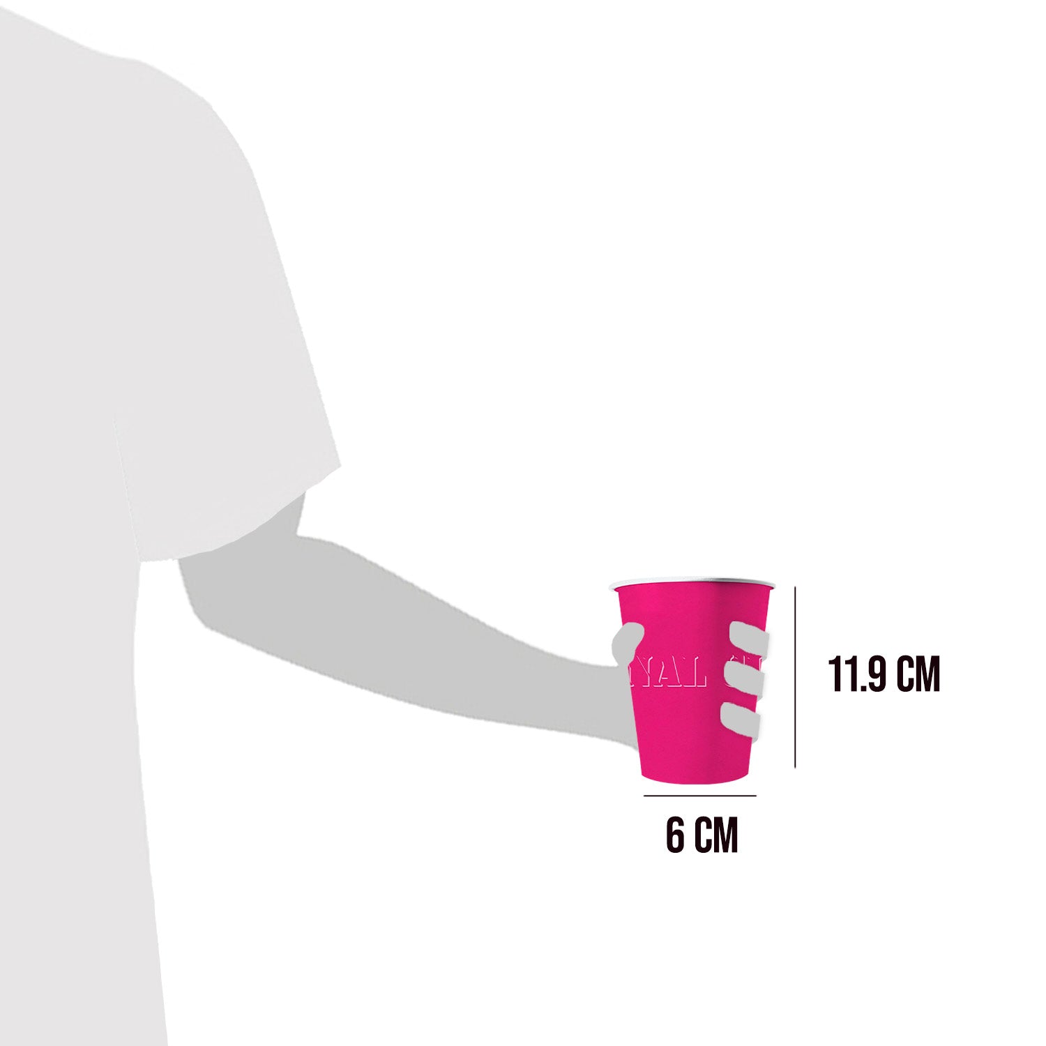 20 Paper Cups Roses 53cl