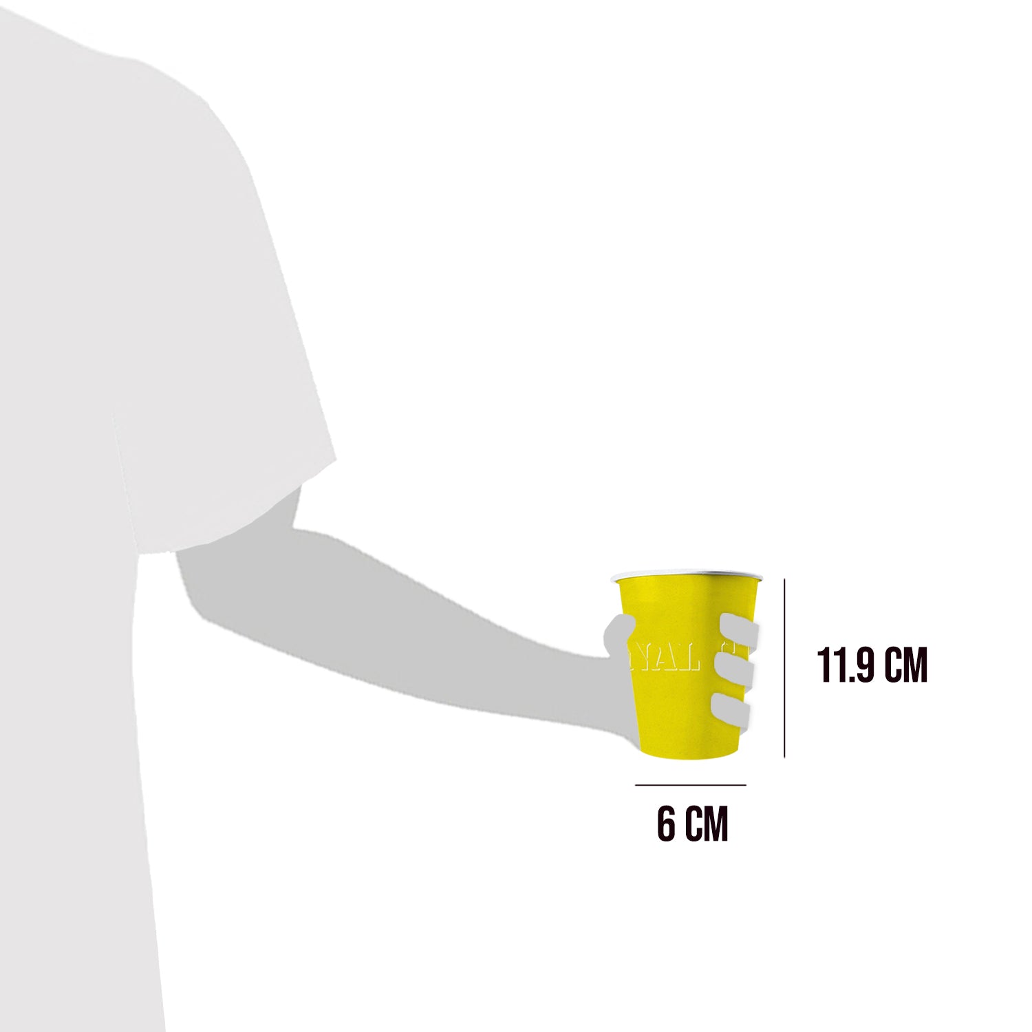 20 Gobelets en Carton Jaunes 53cl