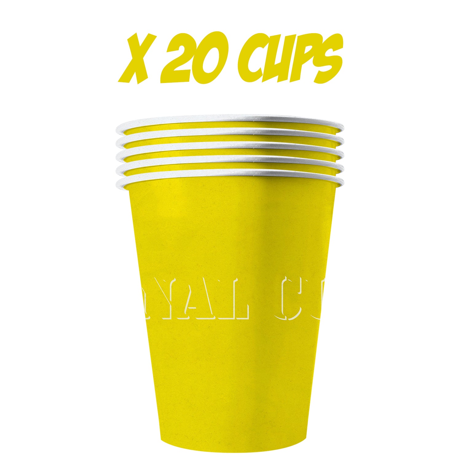 20 Paper Cups Jaunes 53cl