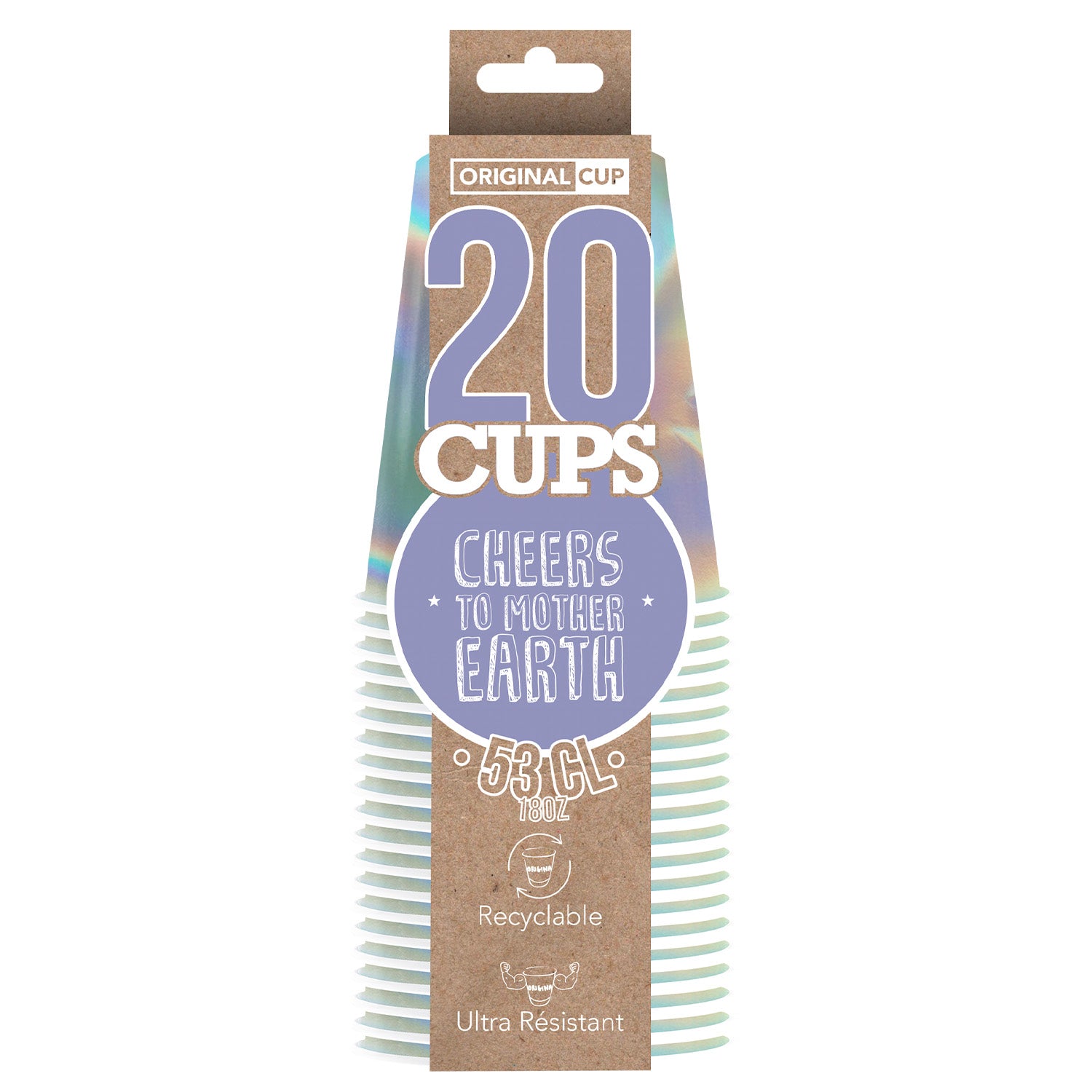 20 Paper Cups Rainbow 53cl