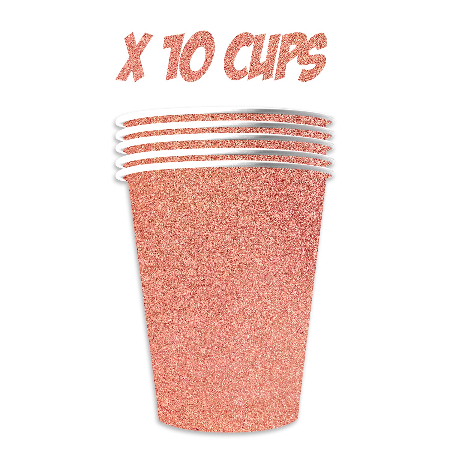 10 Gobelets Scintillants Roses Dorés 53cl