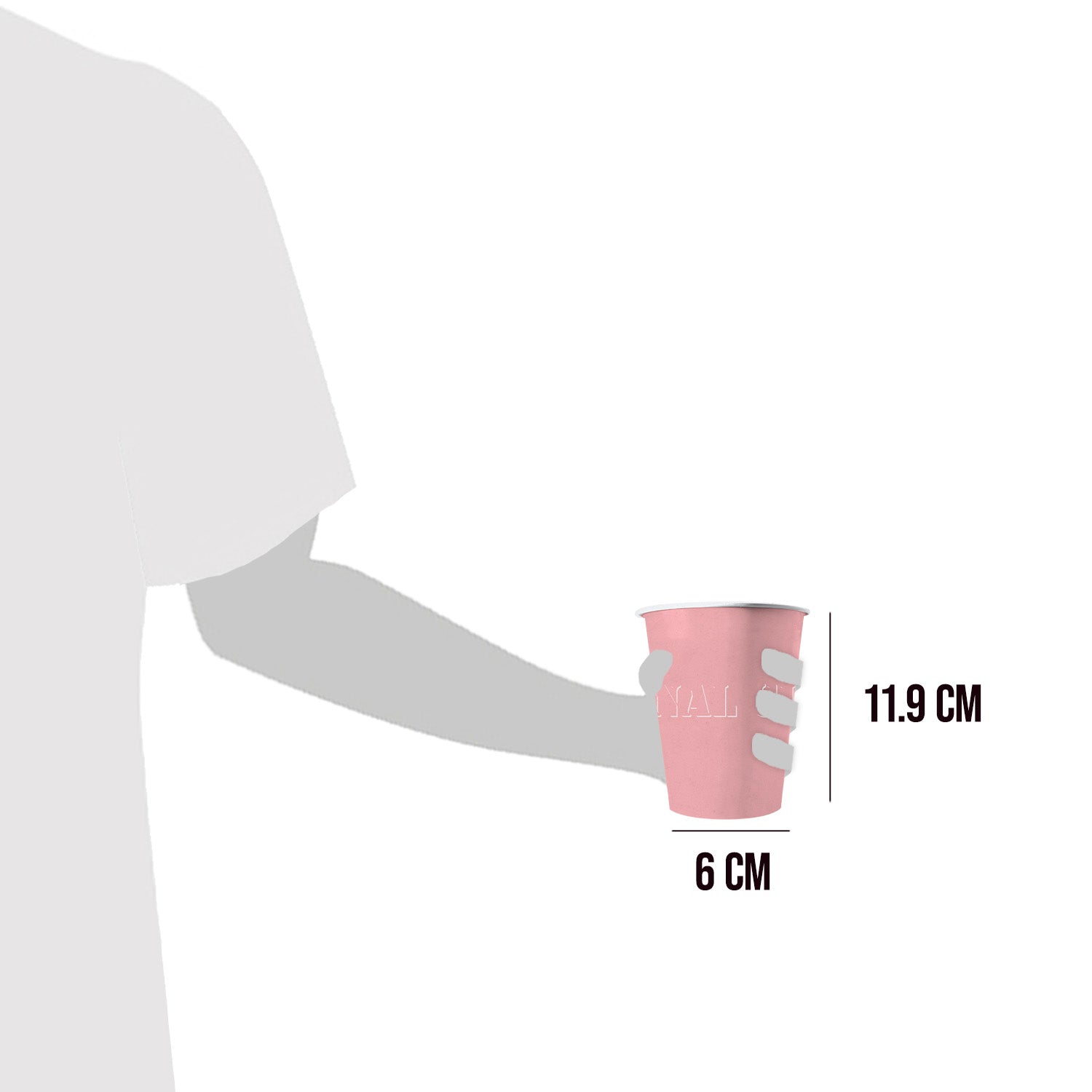 20 Paper Cups Roses Pastel 53cl