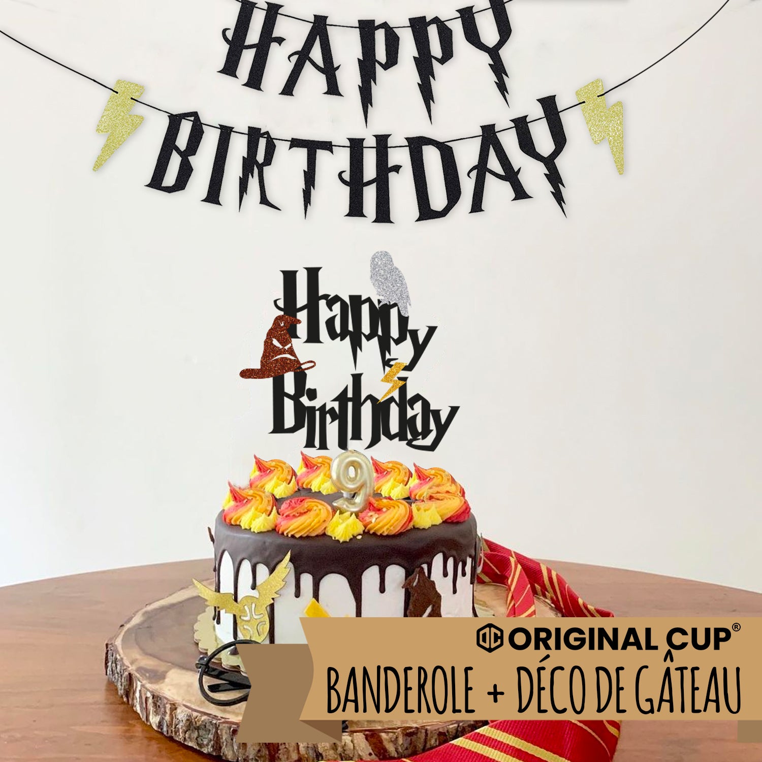 Décorations d'Anniversaire Harry Potter - Fanion + Accessoires pour Gâteau