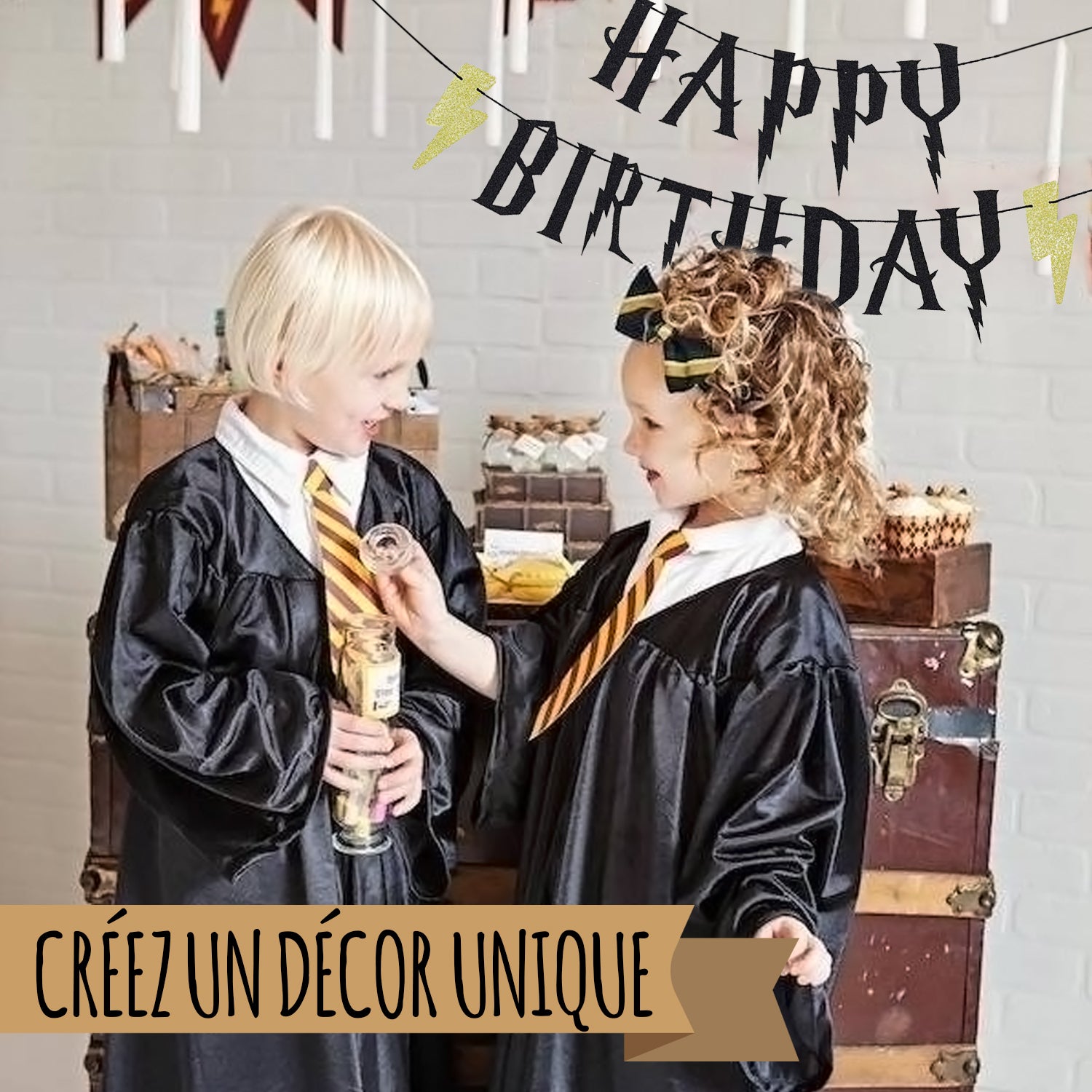 Décorations d'Anniversaire Harry Potter - Fanion + Accessoires pour Gâteau