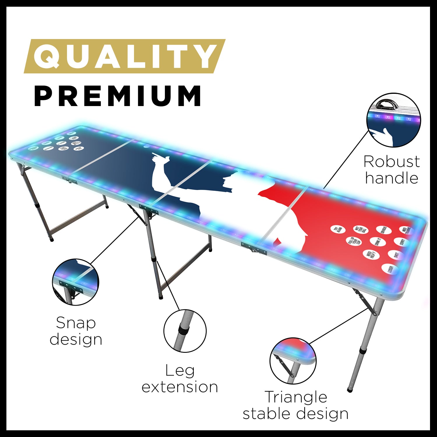 Table Beer Pong Lumineuse Flash