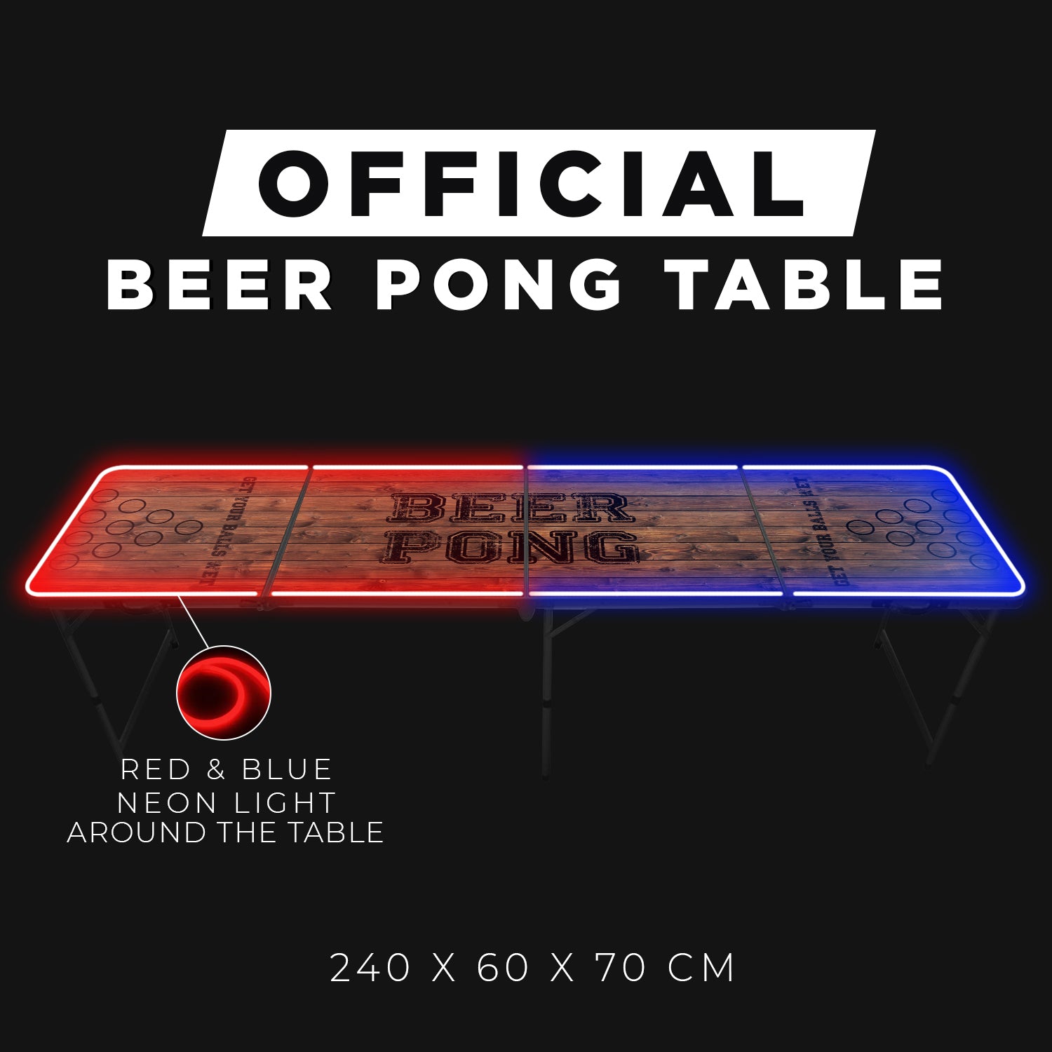Table Beer Pong Lumineuse Old School