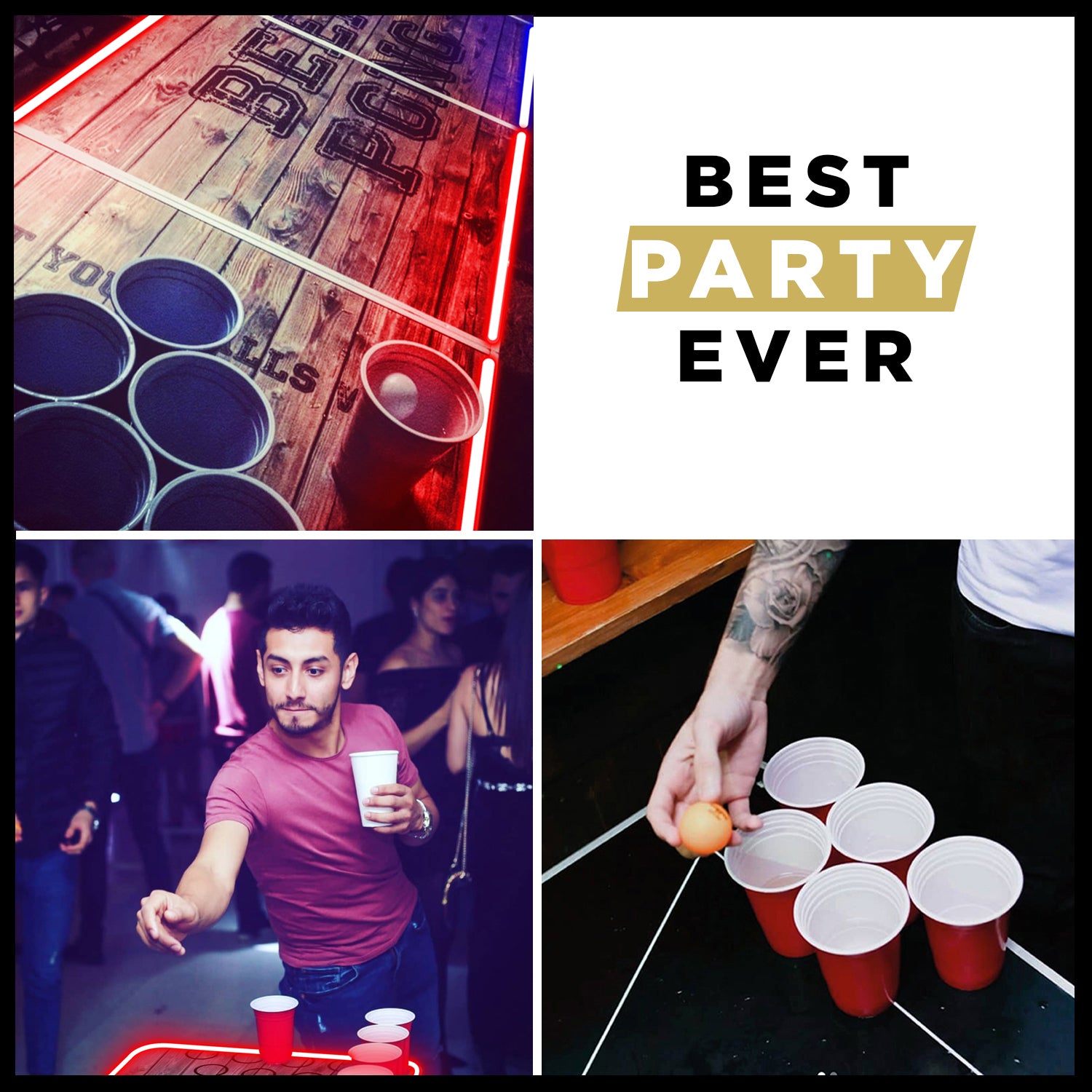 Table Beer Pong Lumineuse Old School