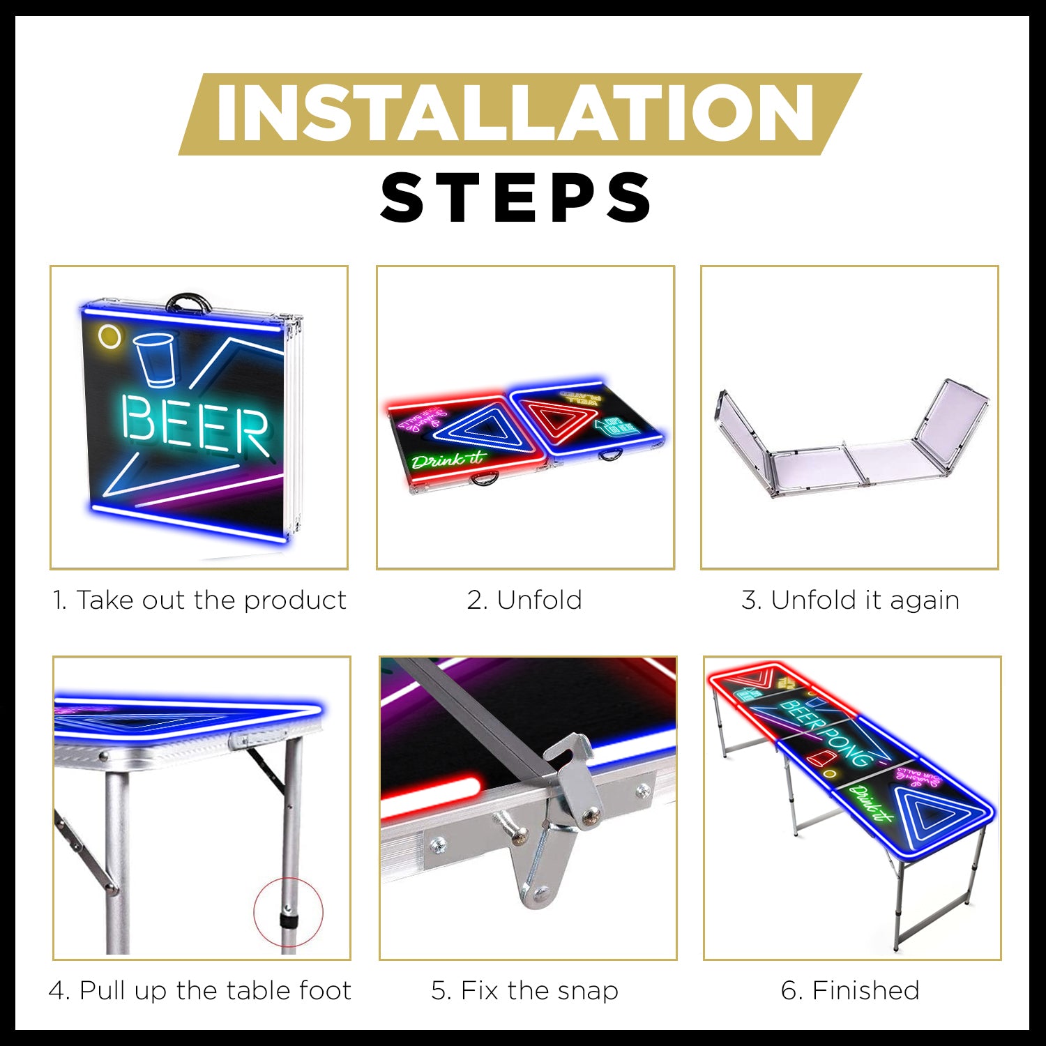 Table Beer Pong Lumineuse Spotlight