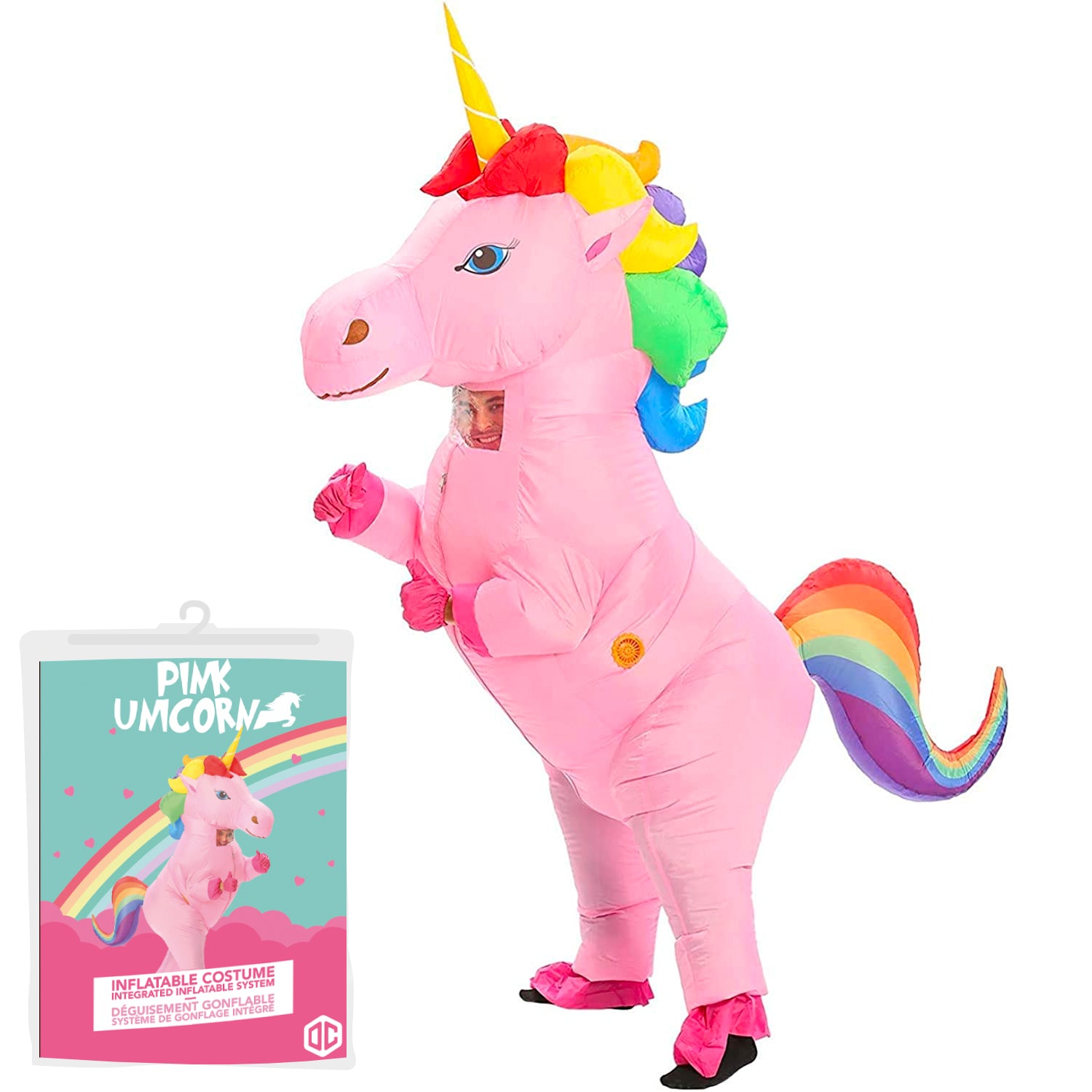 Costume gonflable Licorne Rose