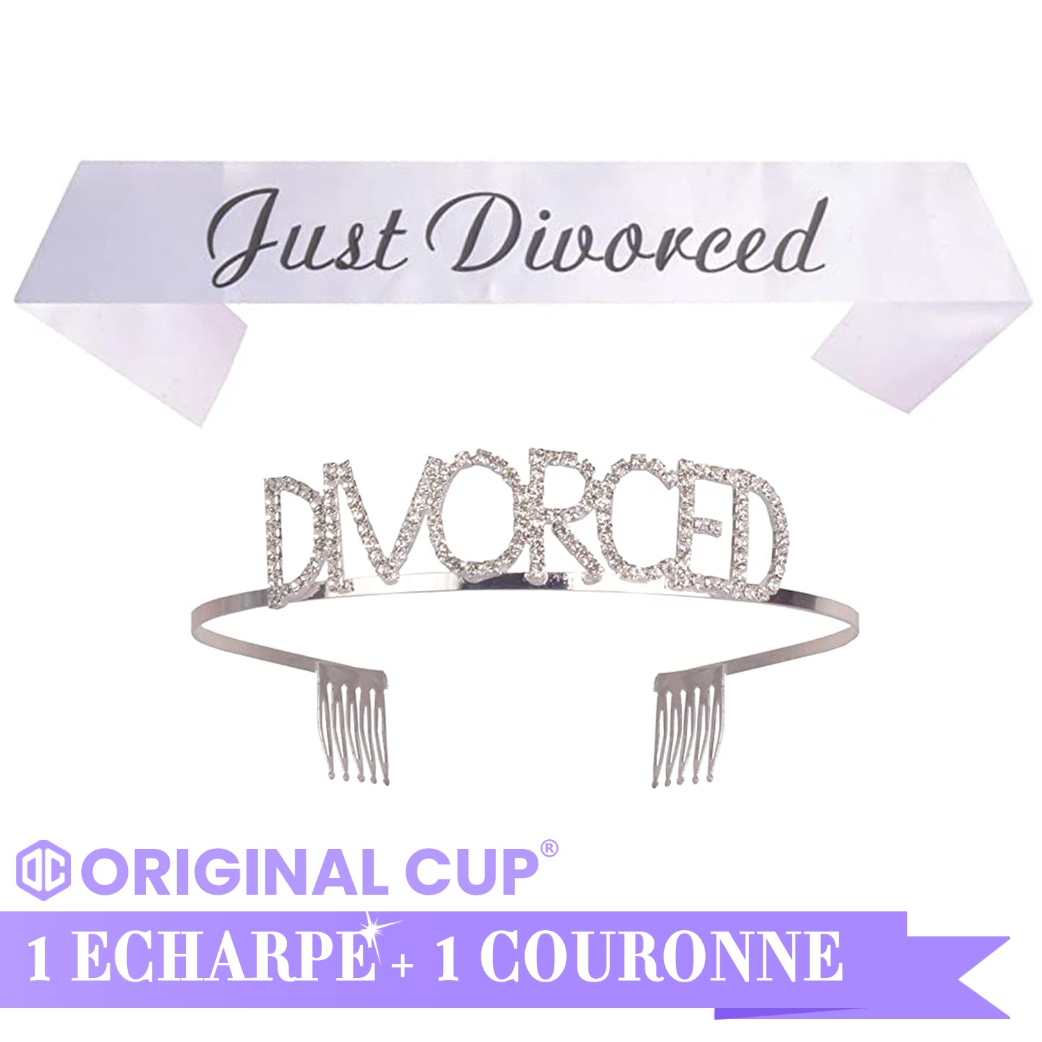 Courronne + Echarpe spécial Divorce - Just Divorced