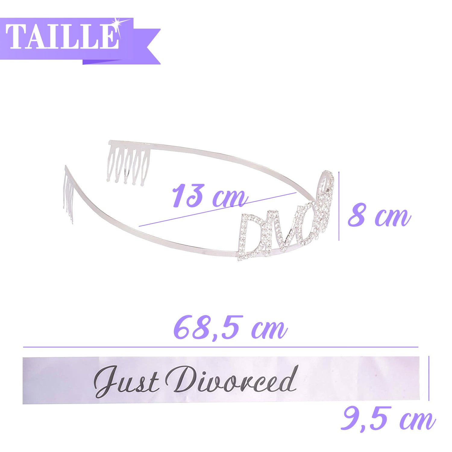 Déguisement Just Divorced – Couronne & Écharpe