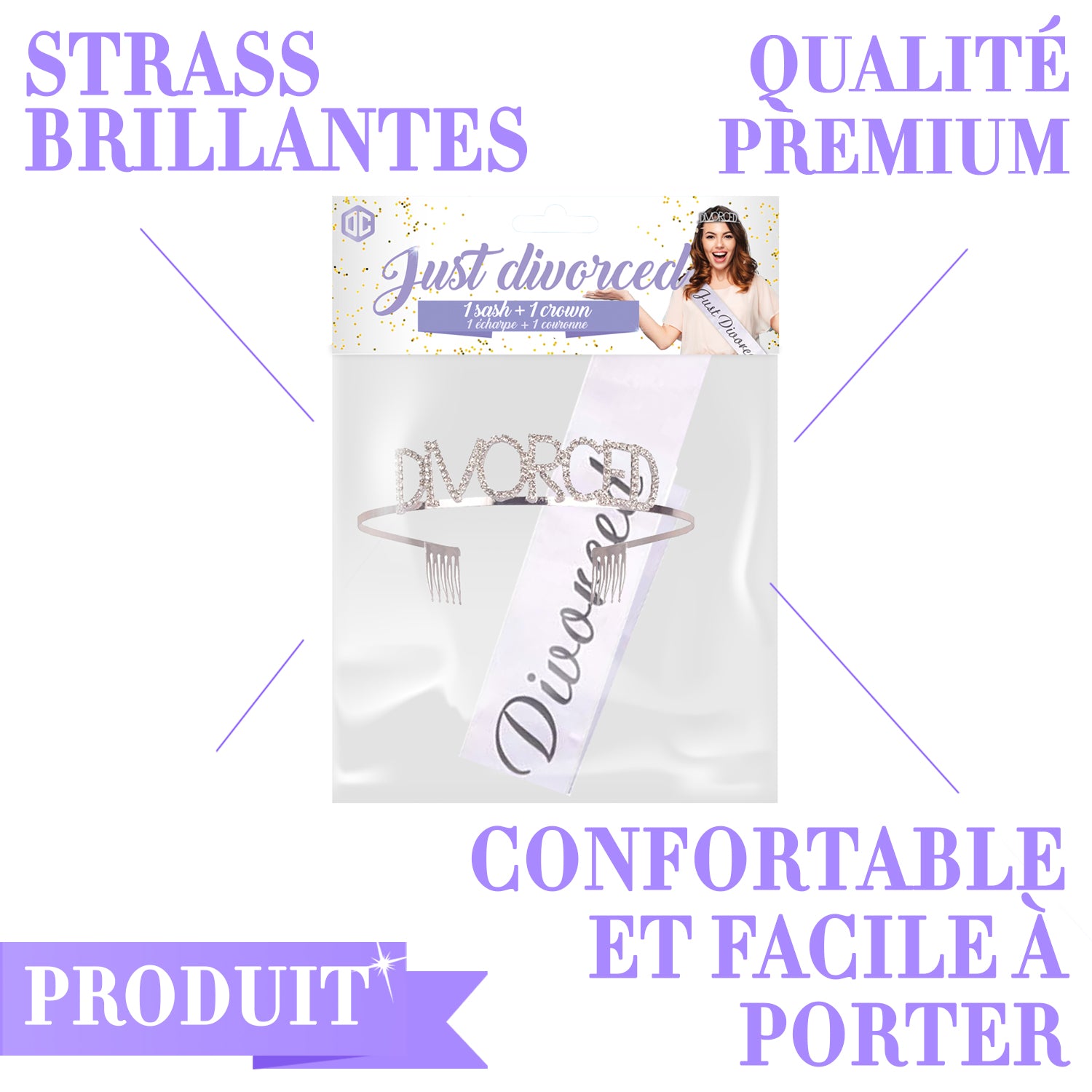 Déguisement Just Divorced – Couronne & Écharpe